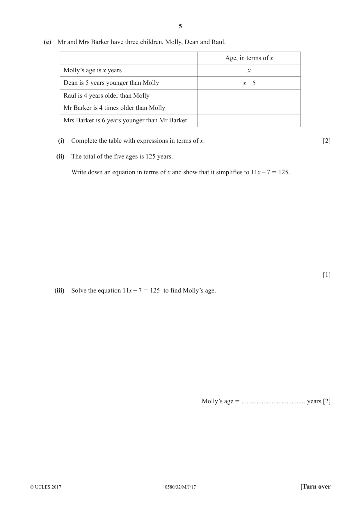 Cambridge IGCSE Mathematics 0580 2017 May/June Paper 3 · Variant 2 question paper, page 5 of 16