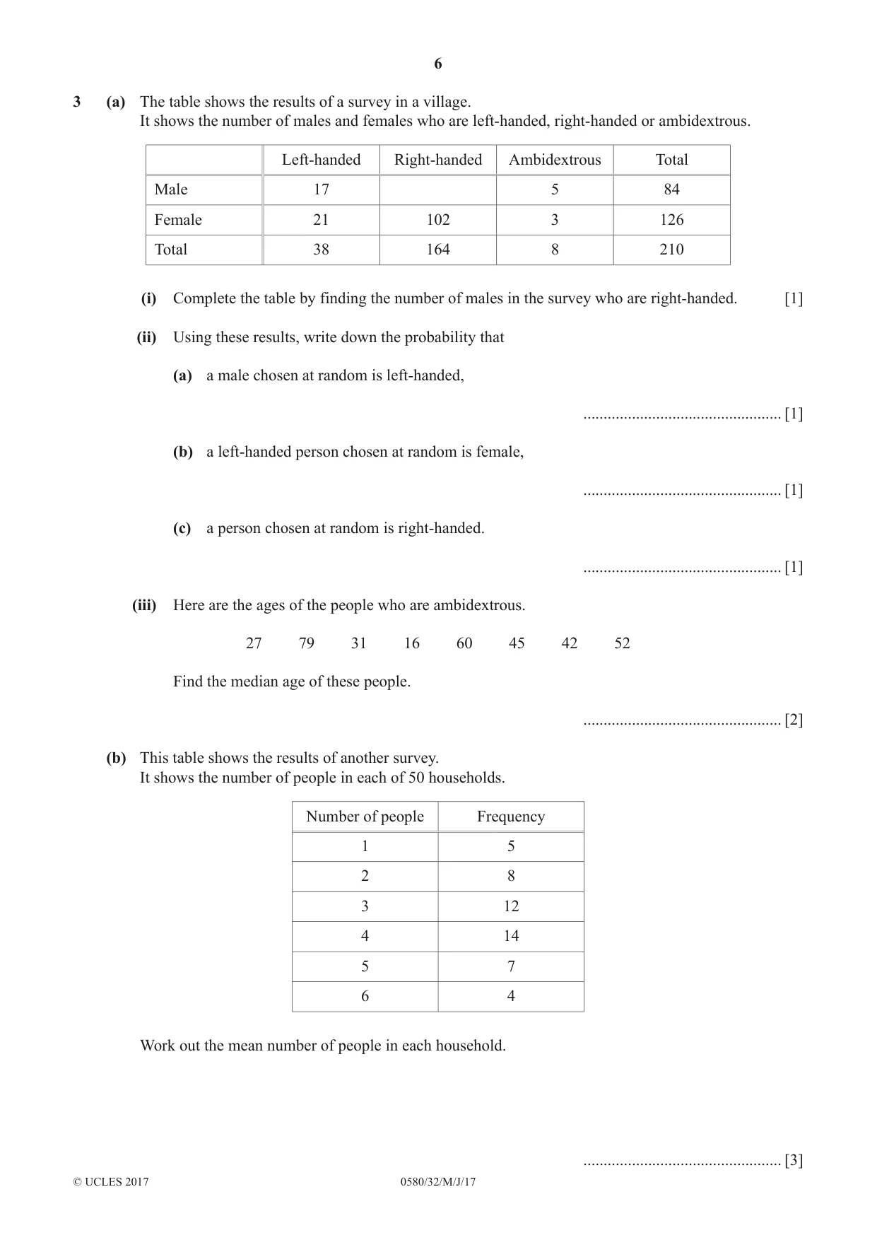 Cambridge IGCSE Mathematics 0580 2017 May/June Paper 3 · Variant 2 question paper, page 6 of 16