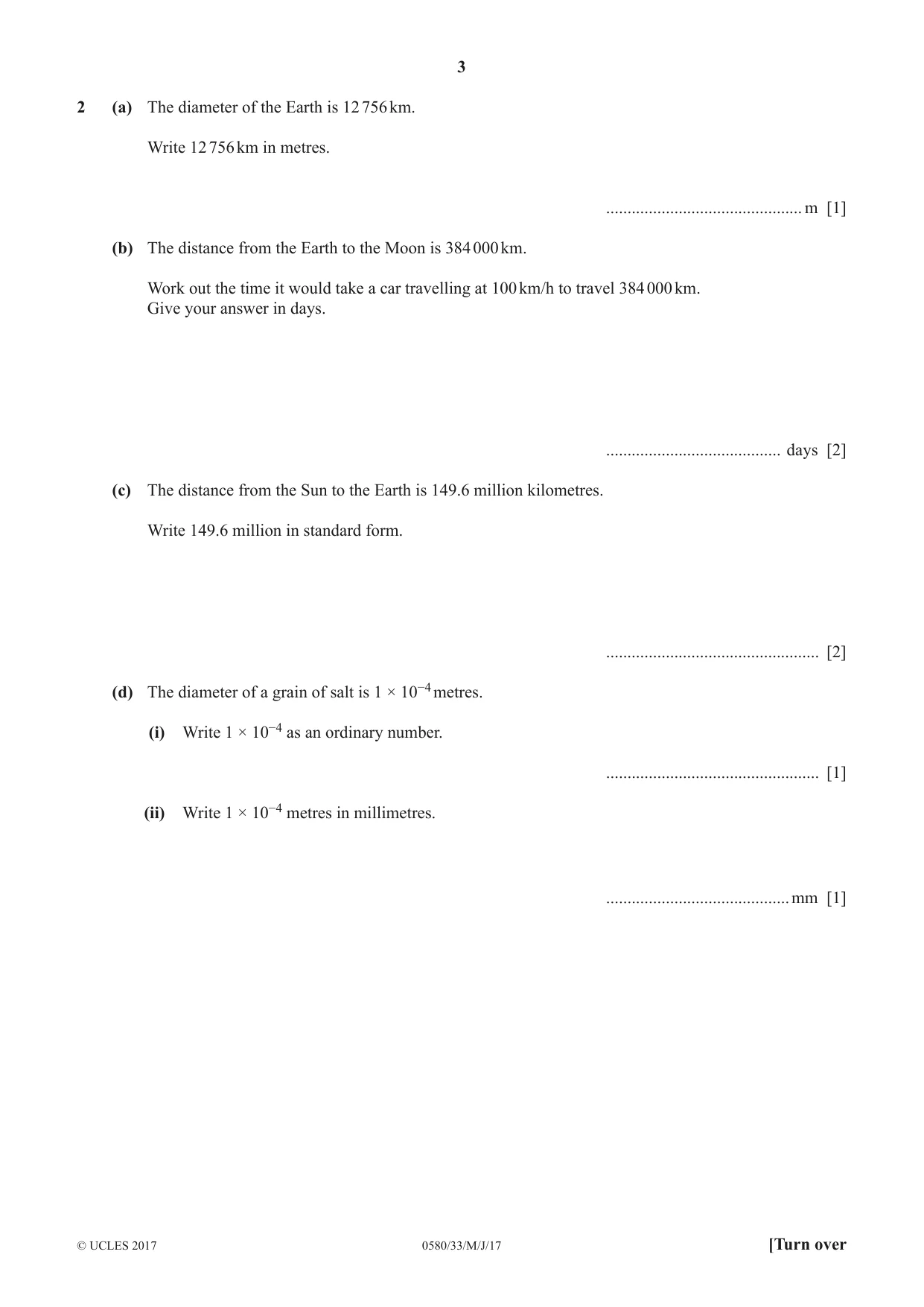 Cambridge IGCSE Mathematics 0580 2017 May/June Paper 3 · Variant 3 question paper, page 3 of 16
