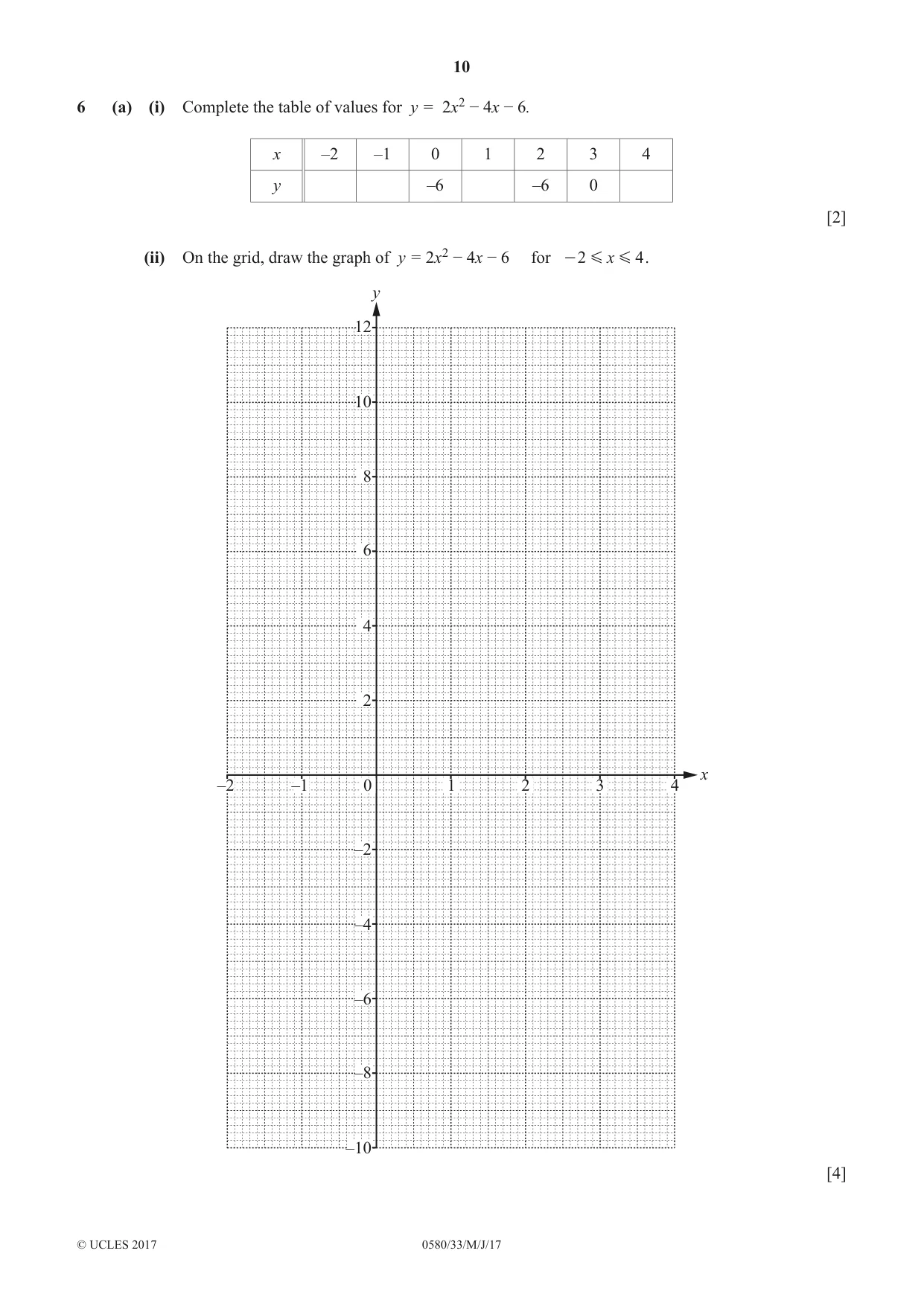 Cambridge IGCSE Mathematics 0580 2017 May/June Paper 3 · Variant 3 question paper, page 10 of 16