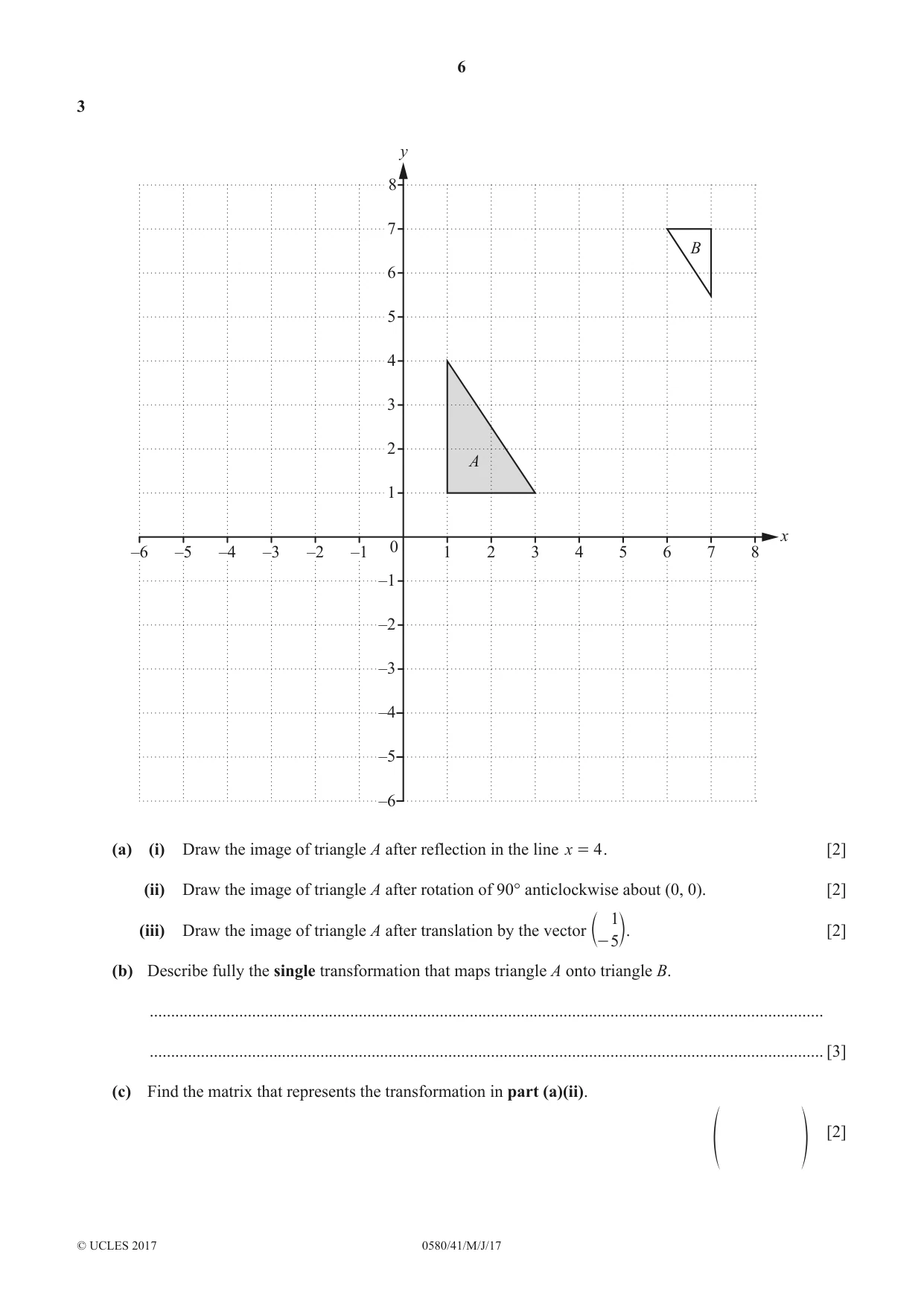 Cambridge IGCSE Mathematics 0580 2017 May/June Paper 4 · Variant 1 question paper, page 6 of 16