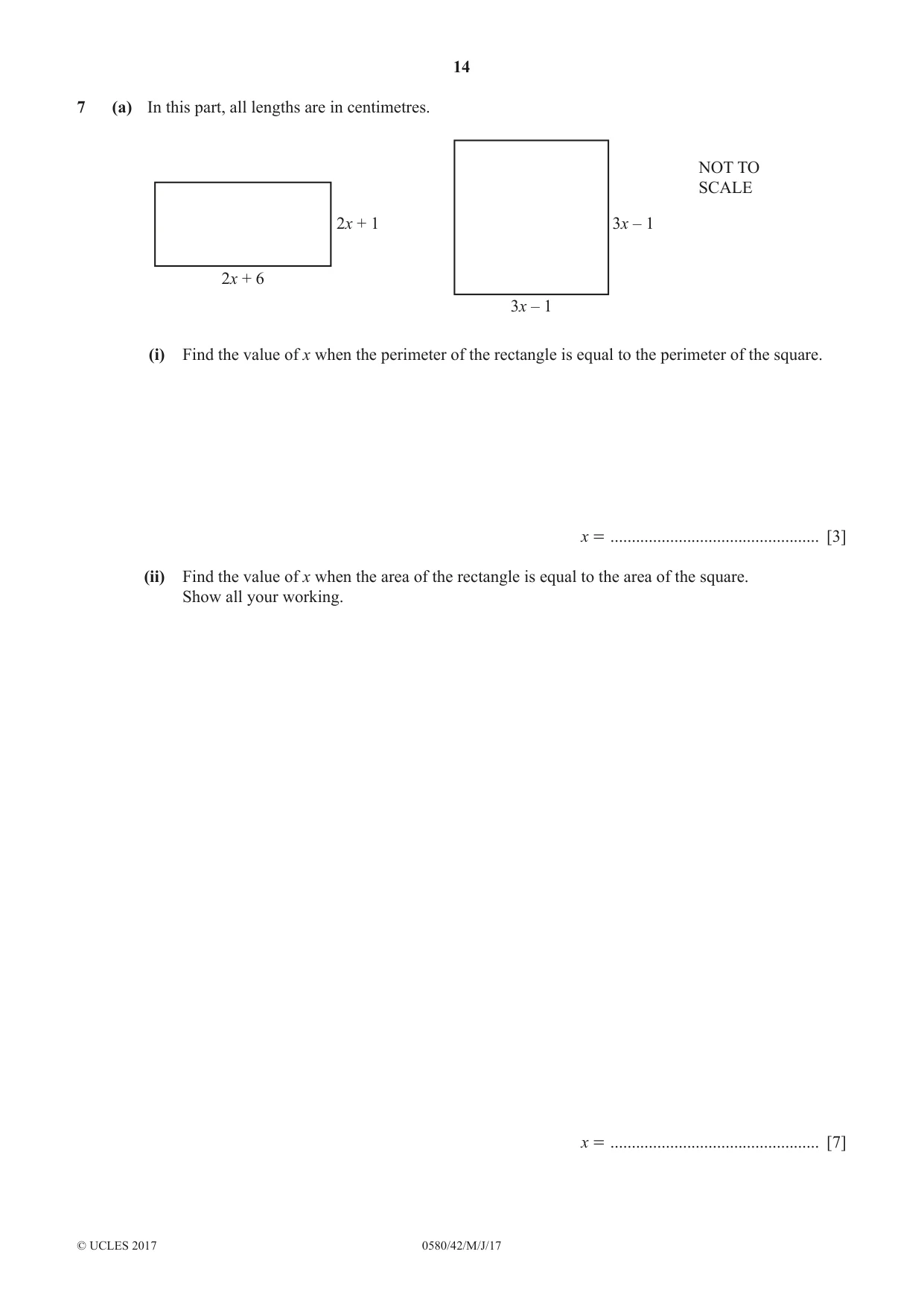 Cambridge IGCSE Mathematics 0580 2017 May/June Paper 4 · Variant 2 question paper, page 14 of 20