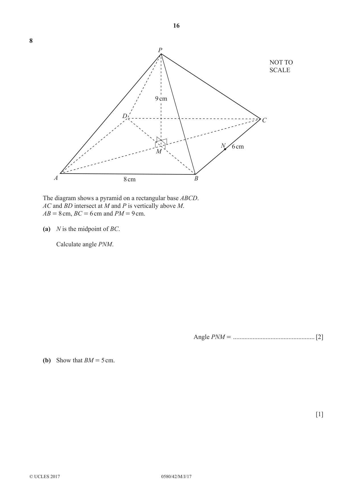 Cambridge IGCSE Mathematics 0580 2017 May/June Paper 4 · Variant 2 question paper, page 16 of 20