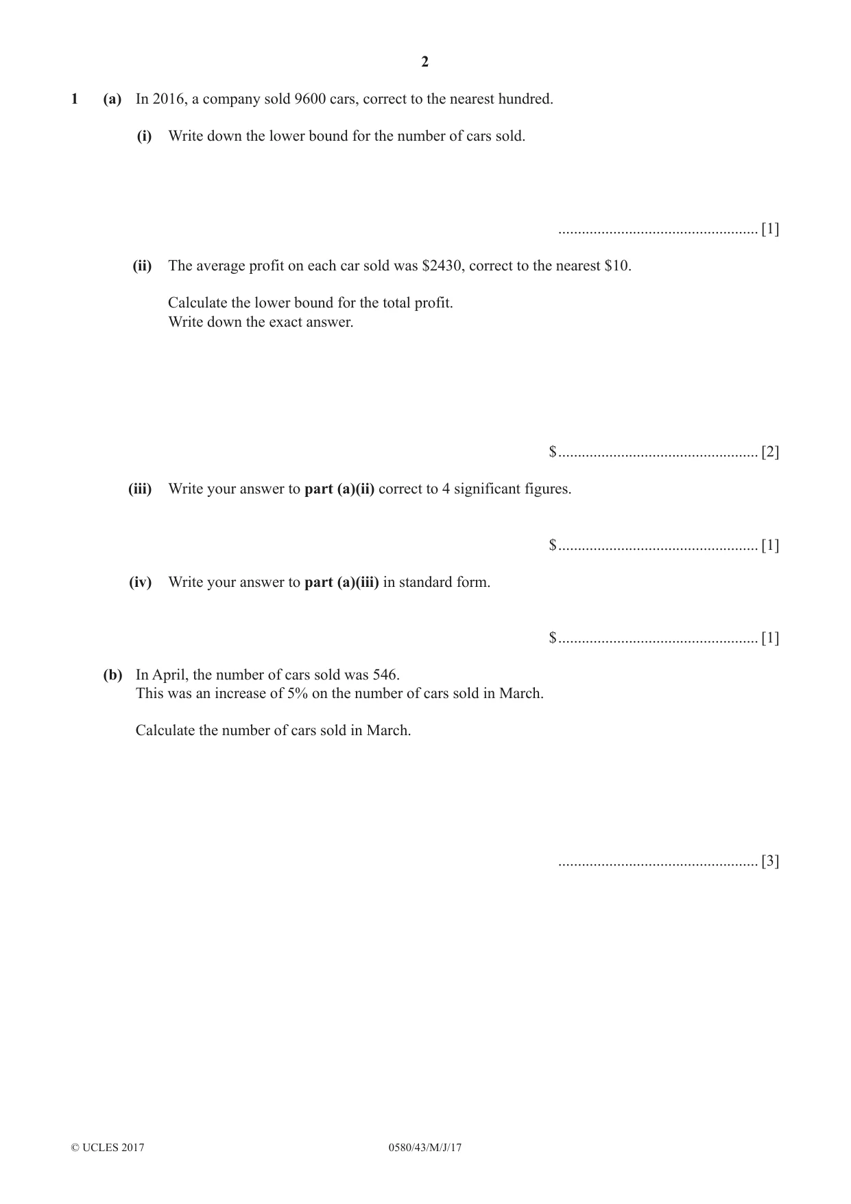 Cambridge IGCSE Mathematics 0580 2017 May/June Paper 4 · Variant 3 question paper, page 2 of 20