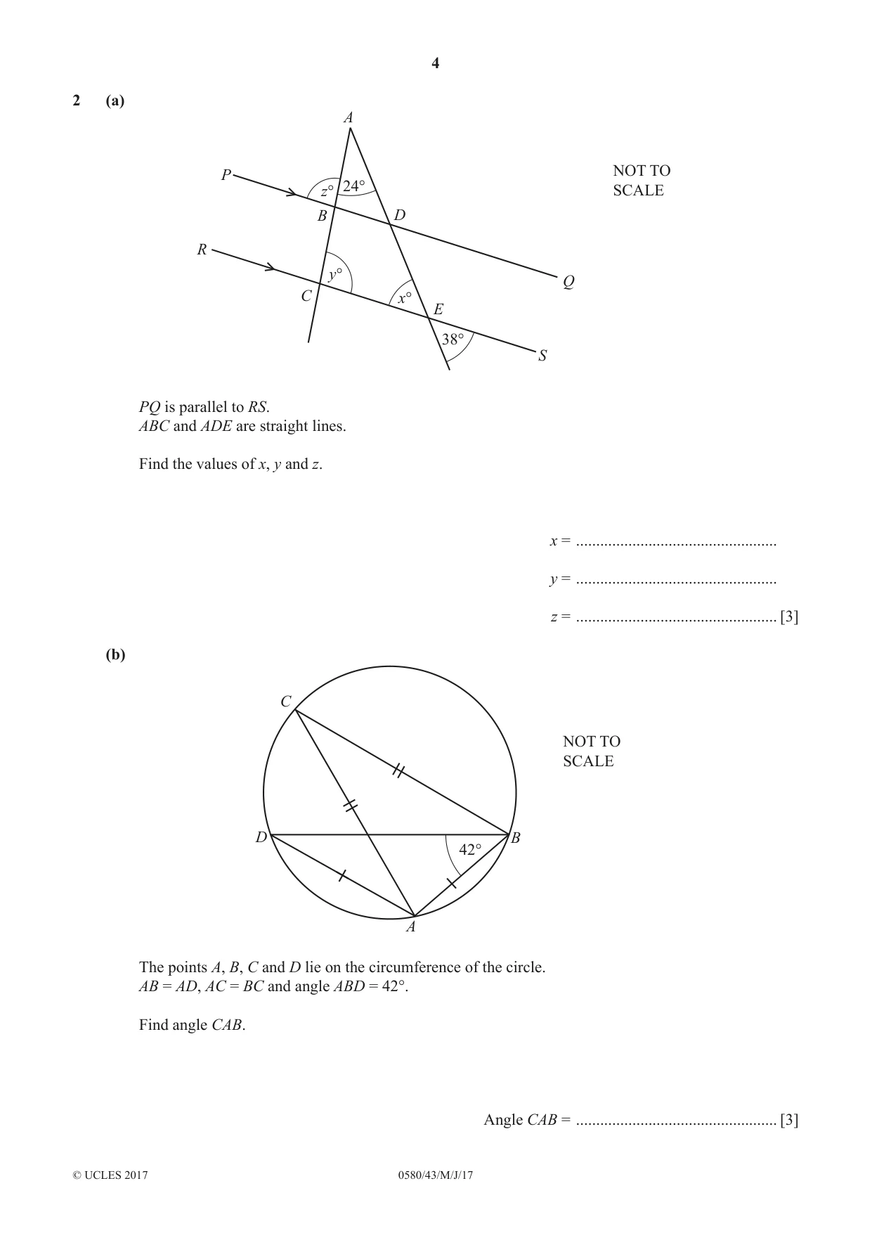 Cambridge IGCSE Mathematics 0580 2017 May/June Paper 4 · Variant 3 question paper, page 4 of 20