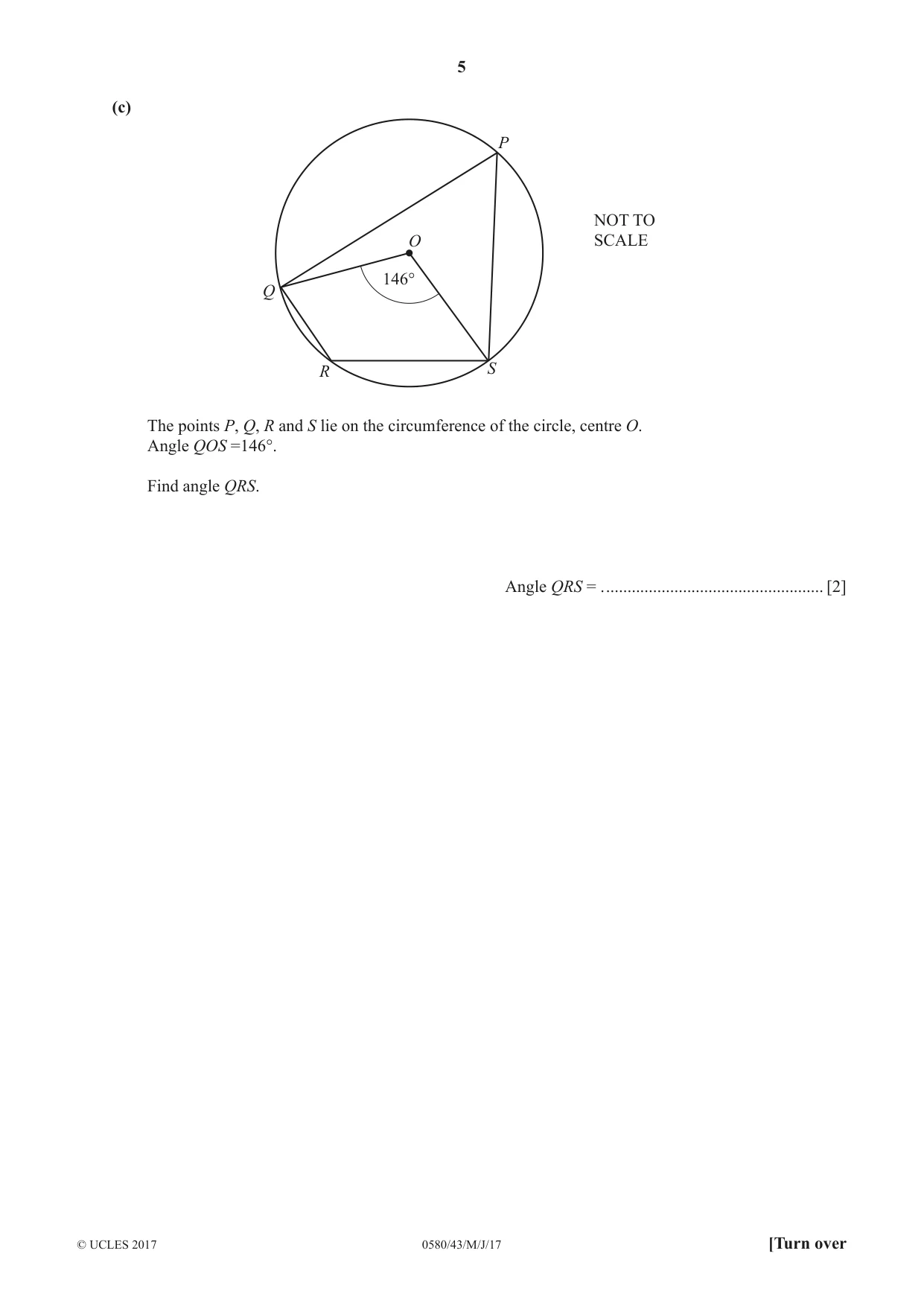 Cambridge IGCSE Mathematics 0580 2017 May/June Paper 4 · Variant 3 question paper, page 5 of 20