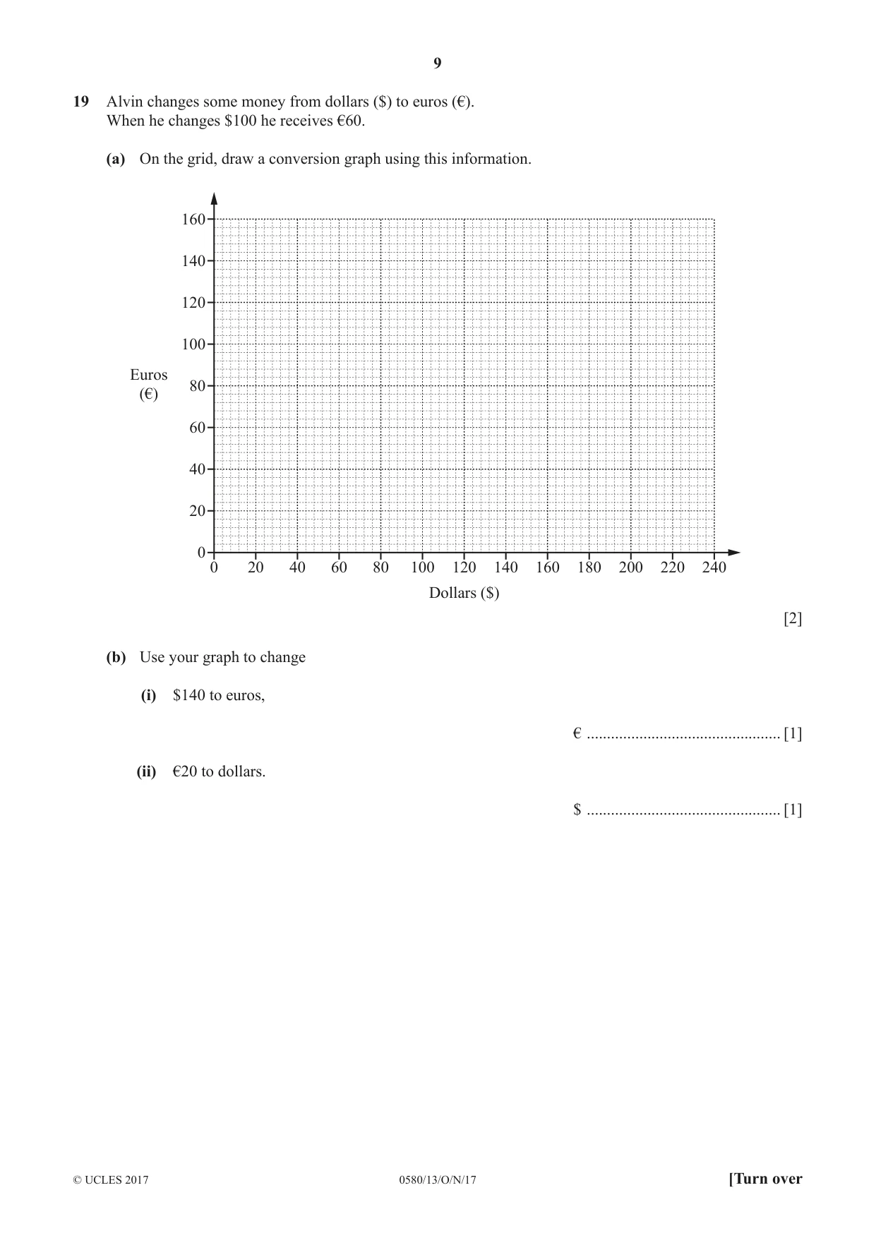 Cambridge IGCSE Mathematics 0580 2017 Oct/Nov Paper 1 · Variant 3 question paper, page 9 of 12