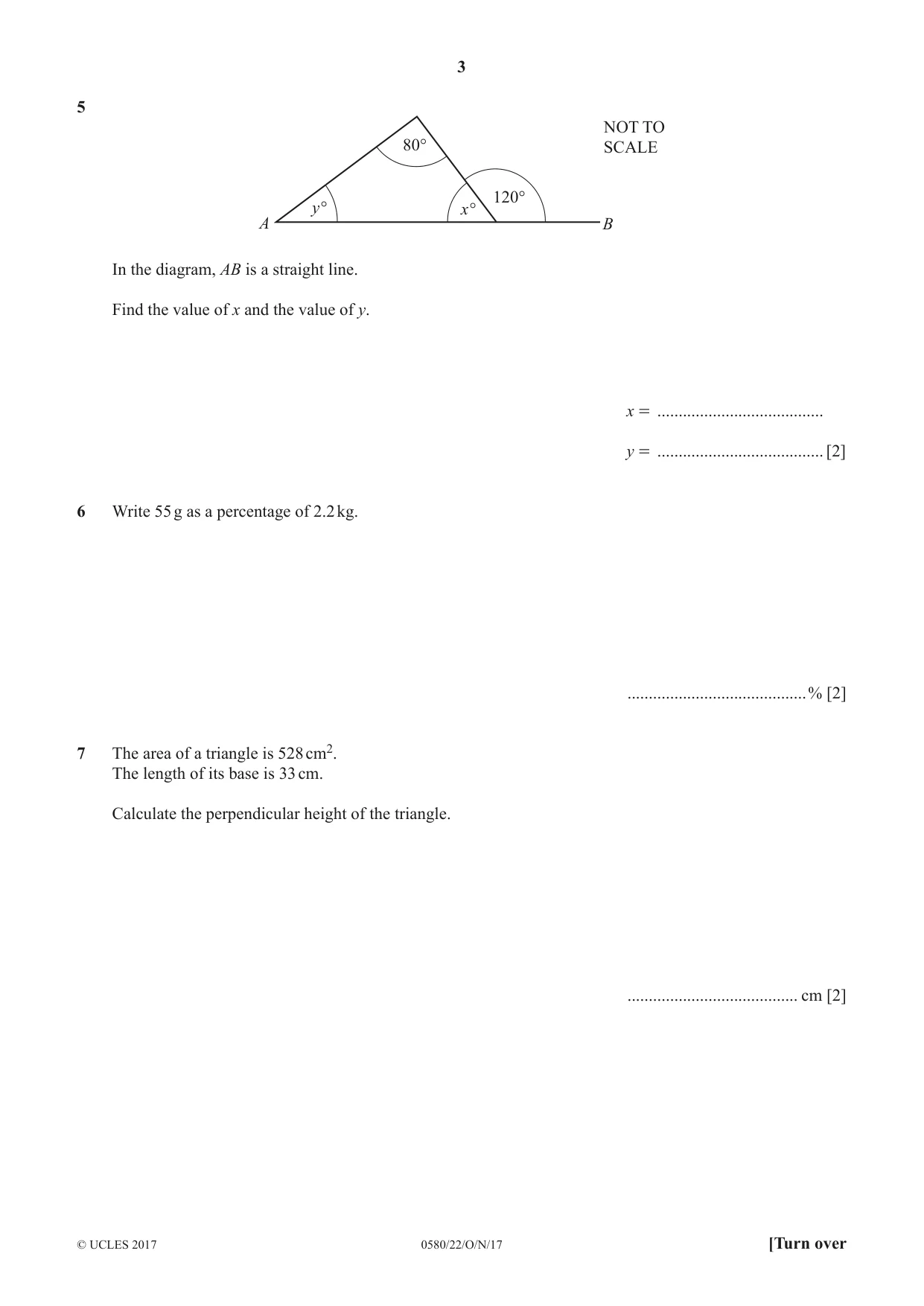 Cambridge IGCSE Mathematics 0580 2017 Oct/Nov Paper 2 · Variant 2 question paper, page 3 of 12