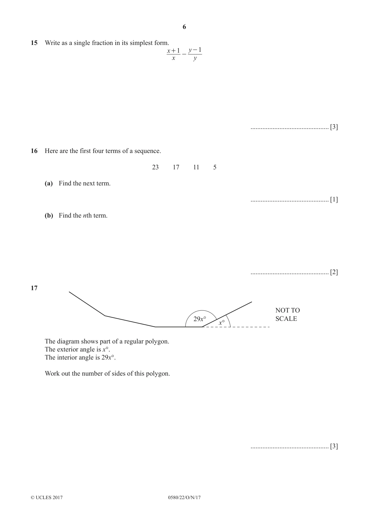 Cambridge IGCSE Mathematics 0580 2017 Oct/Nov Paper 2 · Variant 2 question paper, page 6 of 12