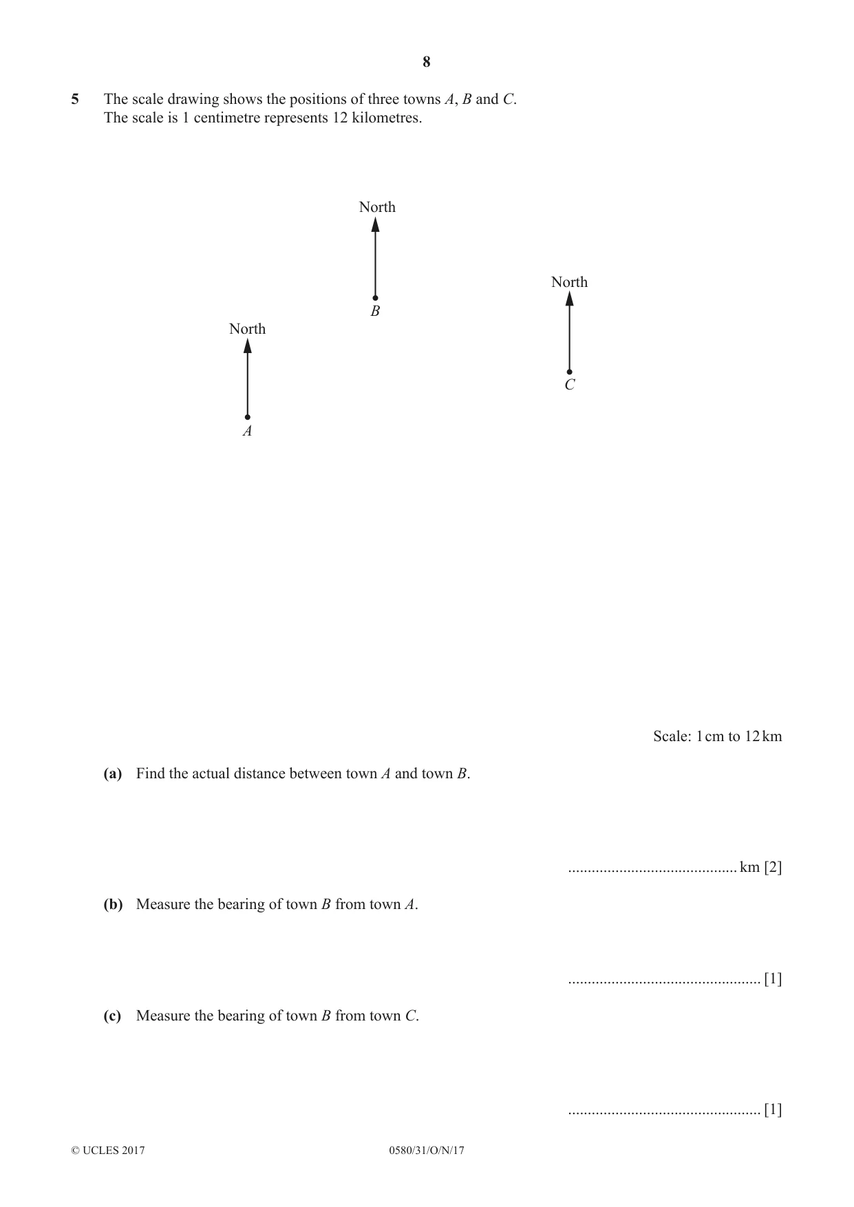 Cambridge IGCSE Mathematics 0580 2017 Oct/Nov Paper 3 · Variant 1 question paper, page 8 of 16