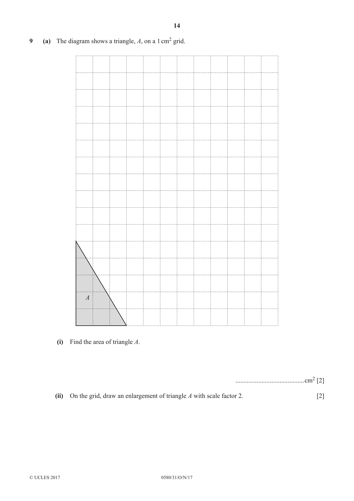 Cambridge IGCSE Mathematics 0580 2017 Oct/Nov Paper 3 · Variant 1 question paper, page 14 of 16
