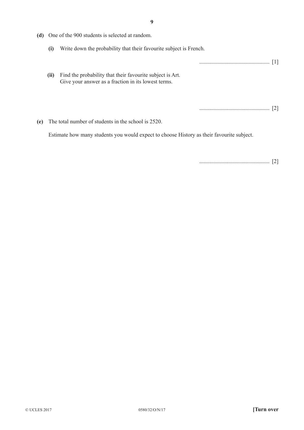 Cambridge IGCSE Mathematics 0580 2017 Oct/Nov Paper 3 · Variant 2 question paper, page 9 of 16