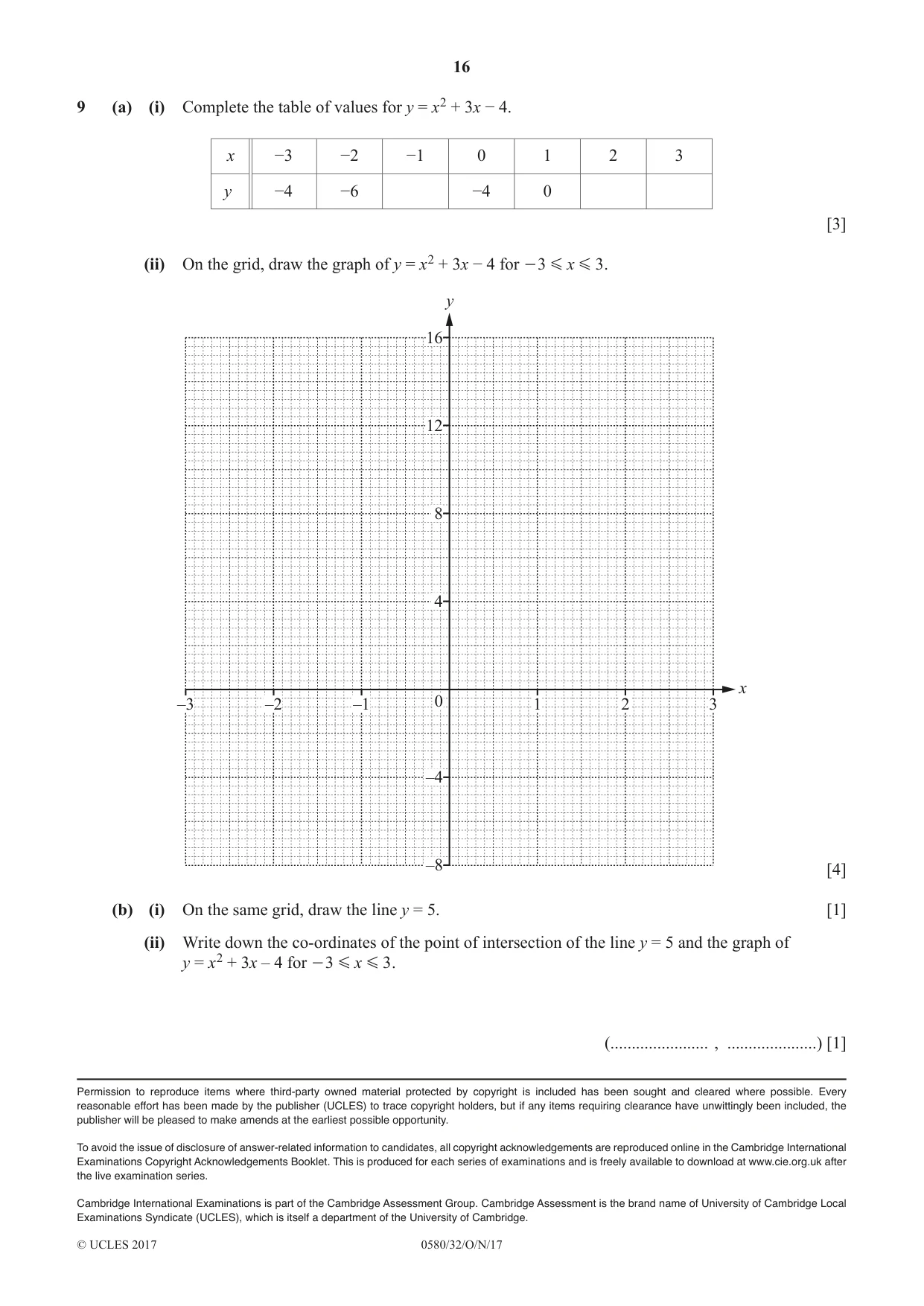 Cambridge IGCSE Mathematics 0580 2017 Oct/Nov Paper 3 · Variant 2 question paper, page 16 of 16