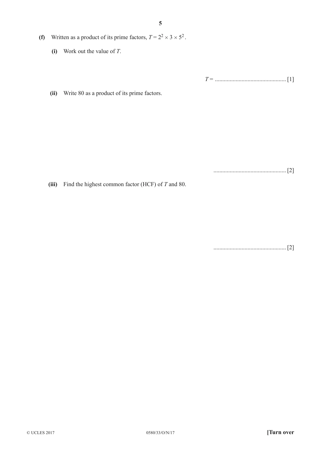 Cambridge IGCSE Mathematics 0580 2017 Oct/Nov Paper 3 · Variant 3 question paper, page 5 of 16