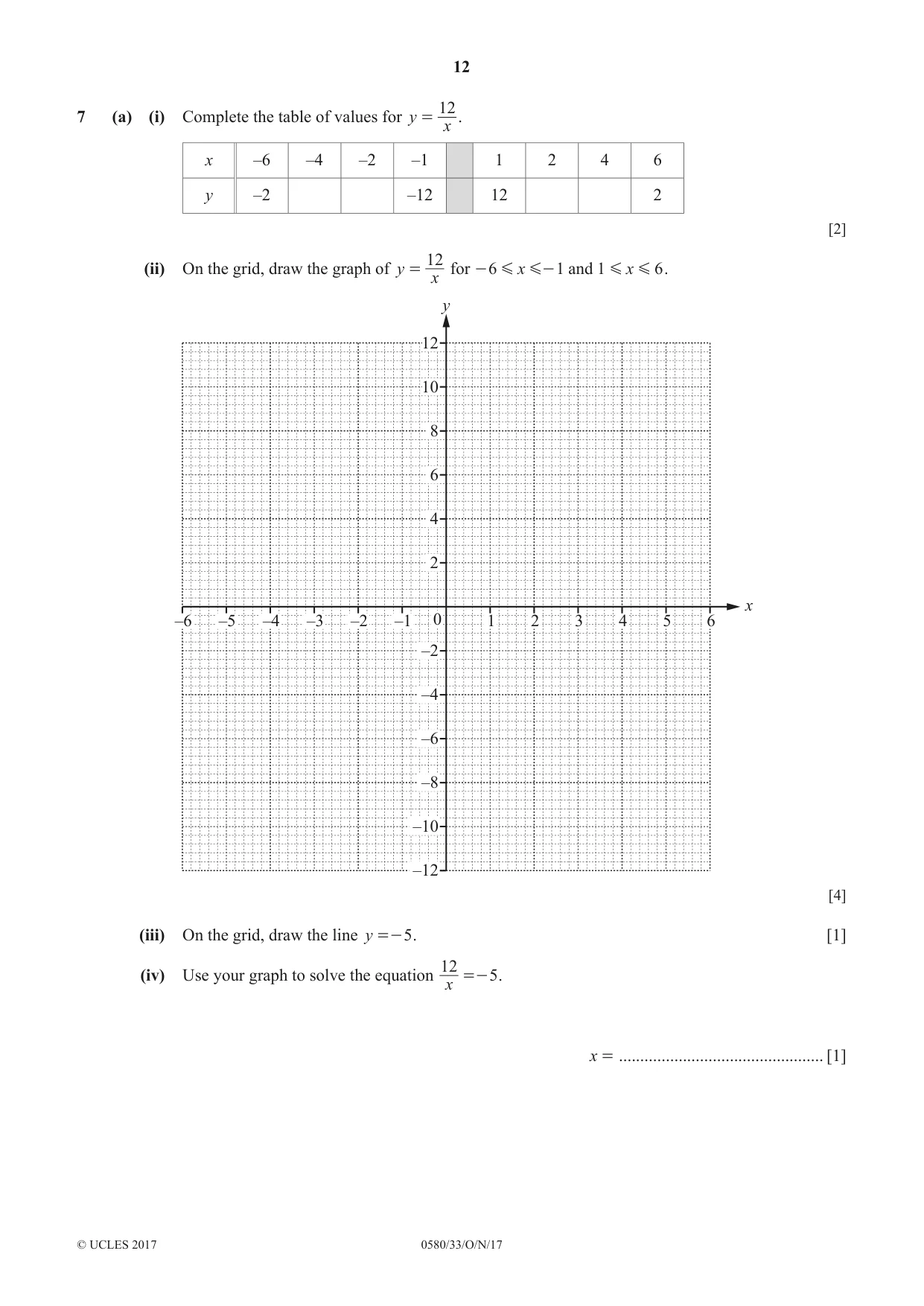 Cambridge IGCSE Mathematics 0580 2017 Oct/Nov Paper 3 · Variant 3 question paper, page 12 of 16