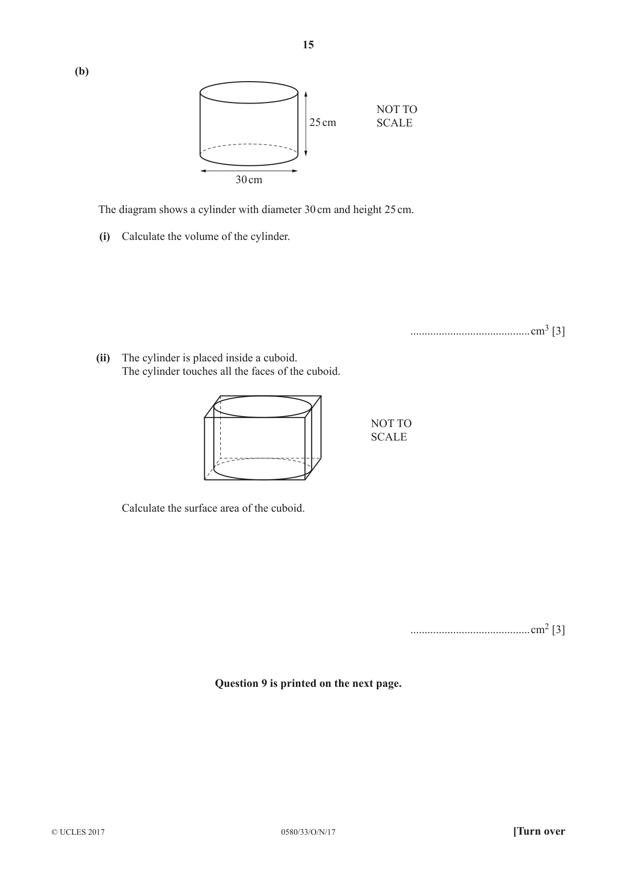 Cambridge IGCSE Mathematics 0580 2017 Oct/Nov Paper 3 · Variant 3 question paper, page 15 of 16