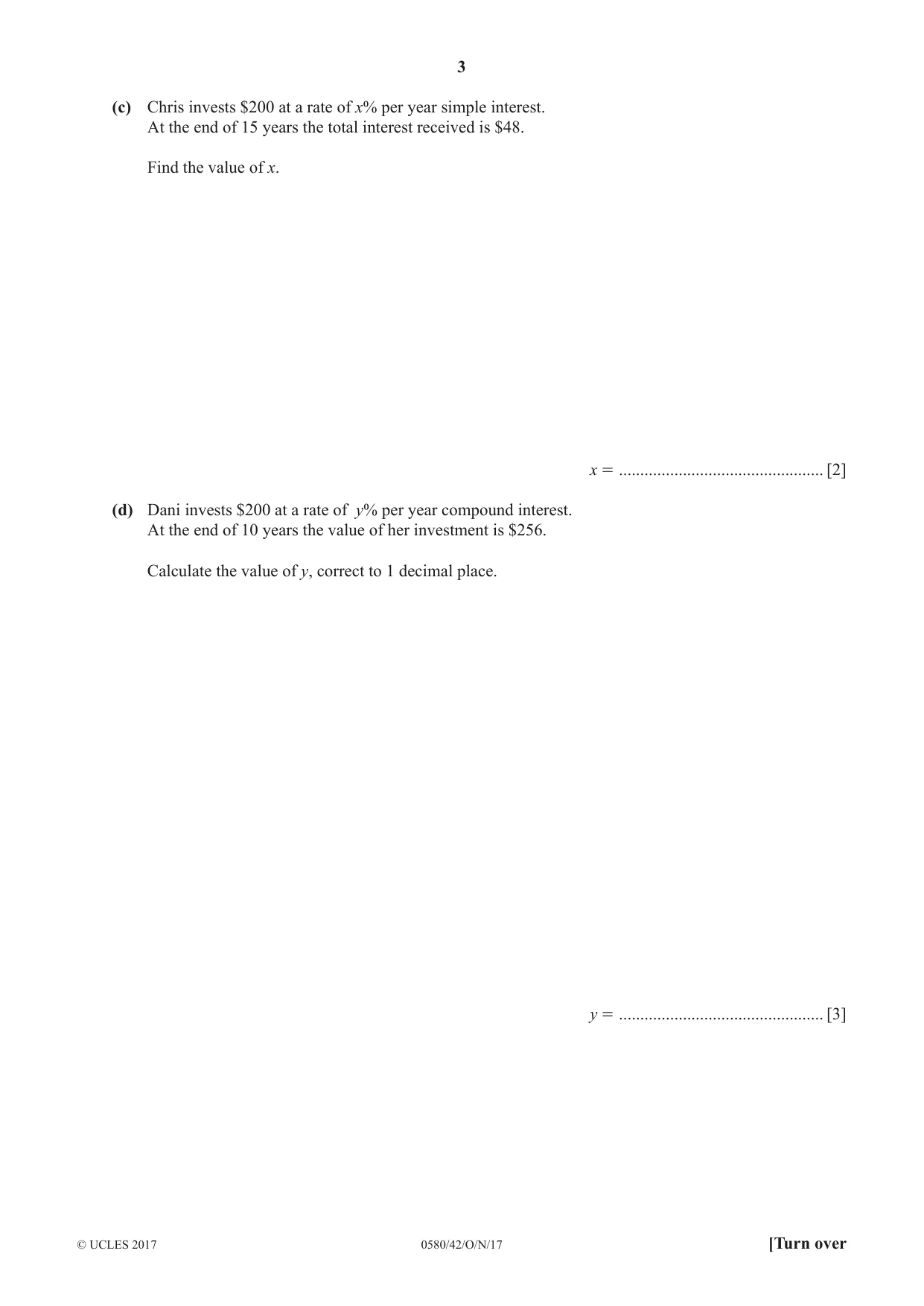 Cambridge IGCSE Mathematics 0580 2017 Oct/Nov Paper 4 · Variant 2 question paper, page 3 of 20