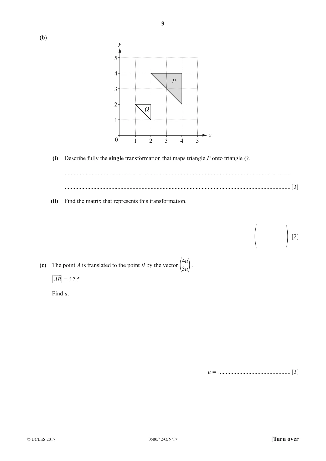 Cambridge IGCSE Mathematics 0580 2017 Oct/Nov Paper 4 · Variant 2 question paper, page 9 of 20