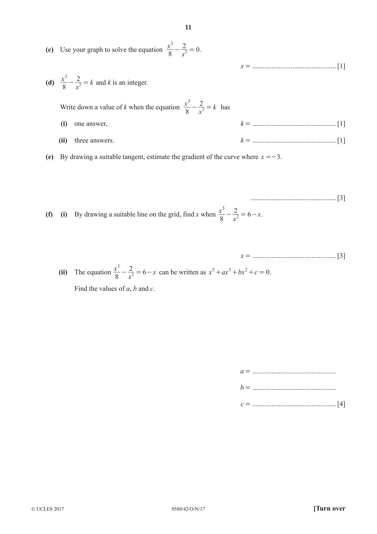 Cambridge IGCSE Mathematics 0580 2017 Oct/Nov Paper 4 · Variant 2 question paper, page 11 of 20