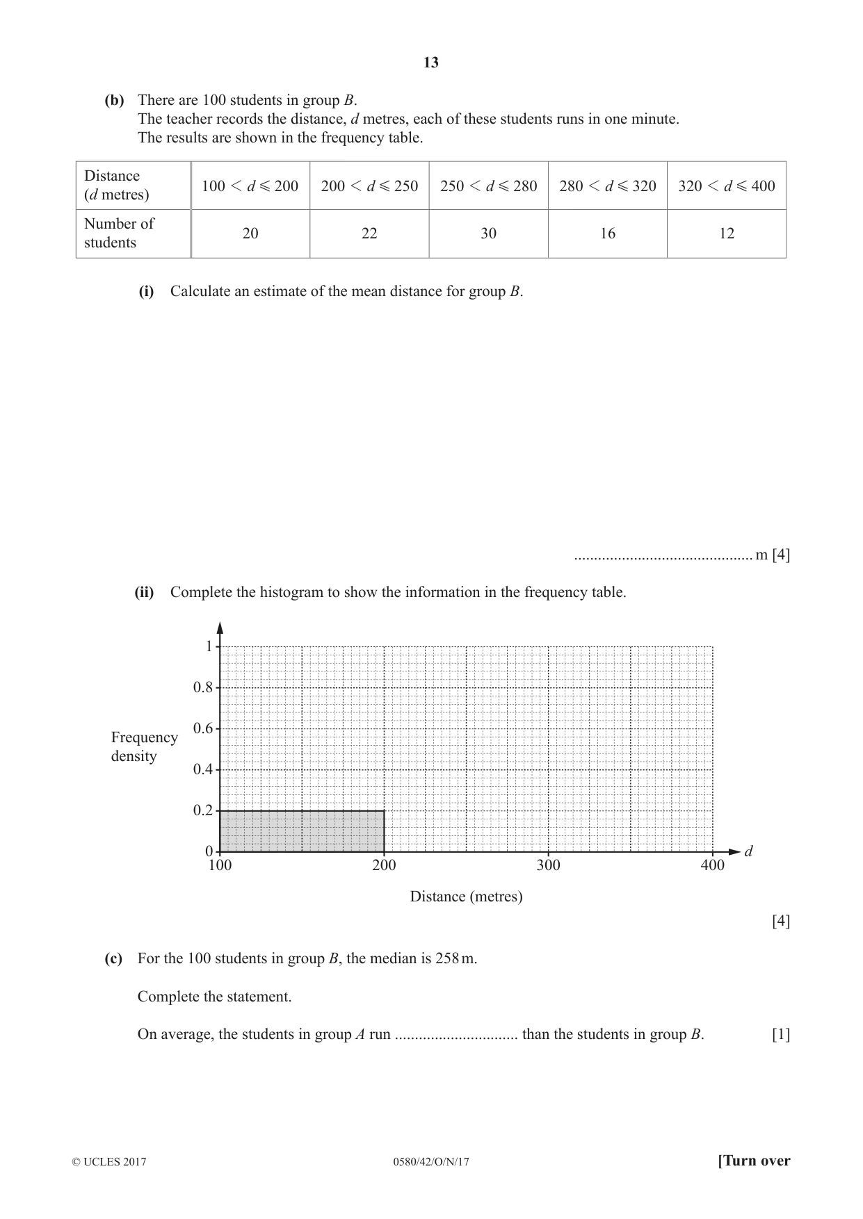 Cambridge IGCSE Mathematics 0580 2017 Oct/Nov Paper 4 · Variant 2 question paper, page 13 of 20