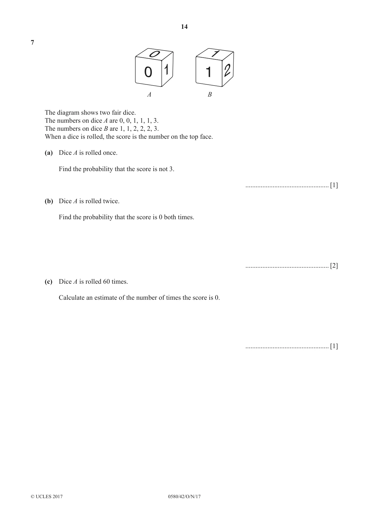 Cambridge IGCSE Mathematics 0580 2017 Oct/Nov Paper 4 · Variant 2 question paper, page 14 of 20