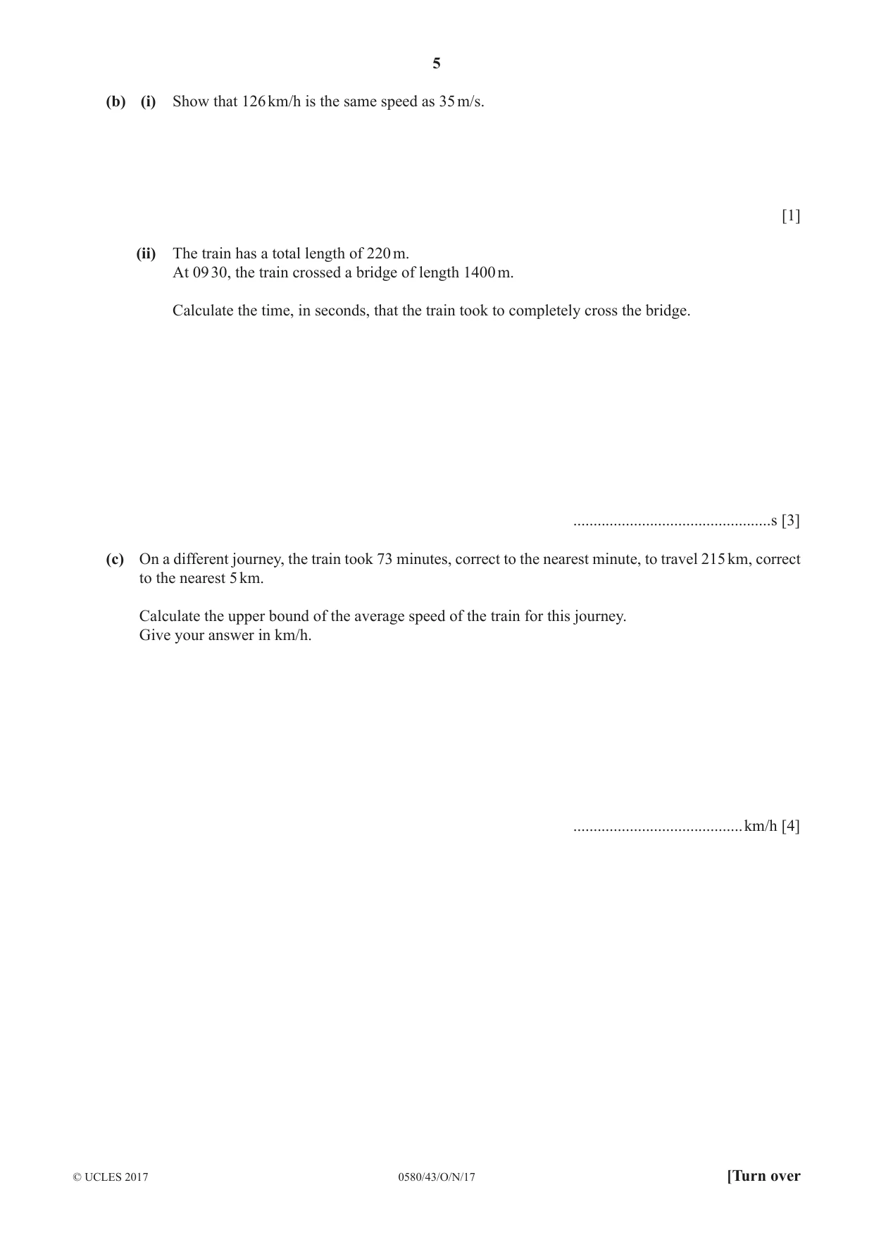 Cambridge IGCSE Mathematics 0580 2017 Oct/Nov Paper 4 · Variant 3 question paper, page 5 of 16