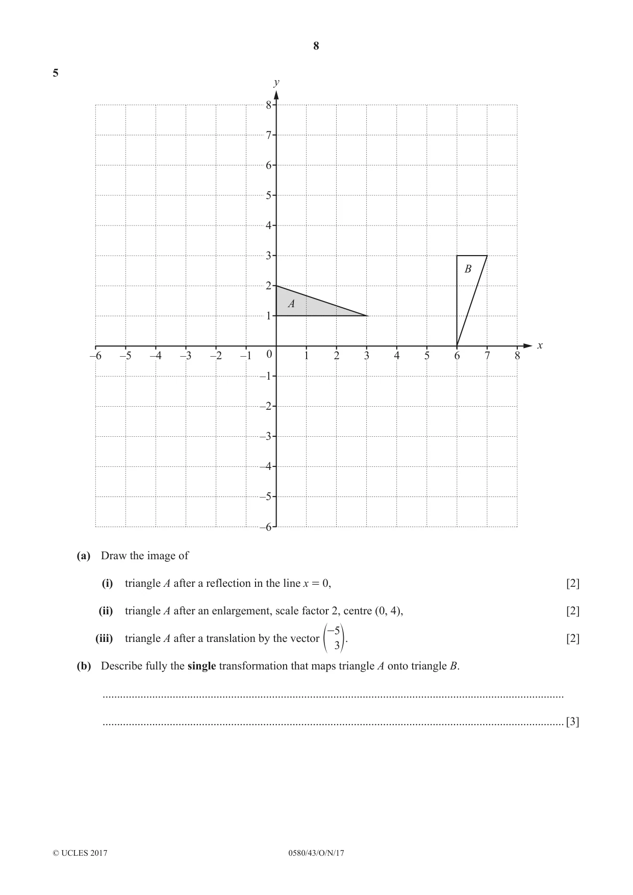 Cambridge IGCSE Mathematics 0580 2017 Oct/Nov Paper 4 · Variant 3 question paper, page 8 of 16
