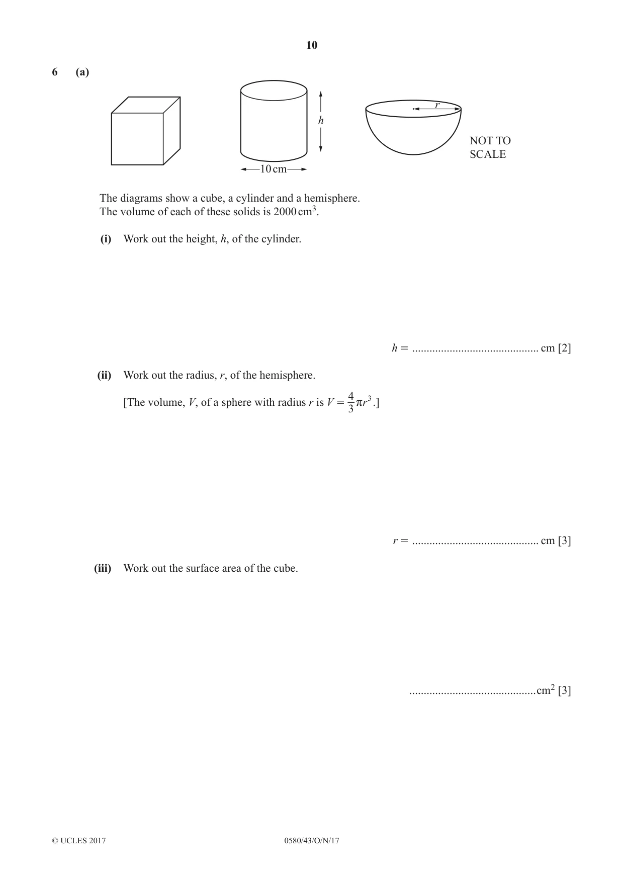 Cambridge IGCSE Mathematics 0580 2017 Oct/Nov Paper 4 · Variant 3 question paper, page 10 of 16