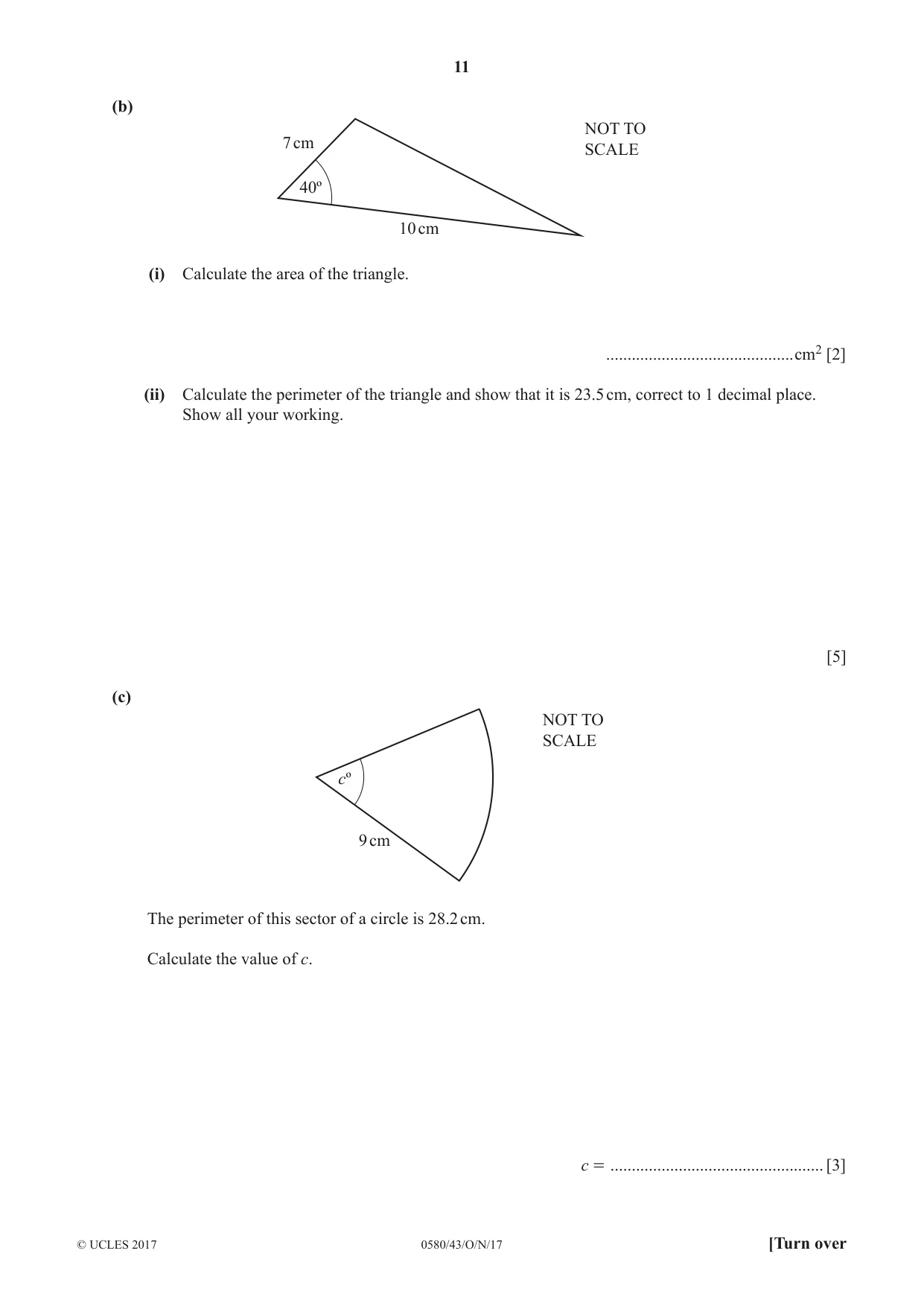 Cambridge IGCSE Mathematics 0580 2017 Oct/Nov Paper 4 · Variant 3 question paper, page 11 of 16
