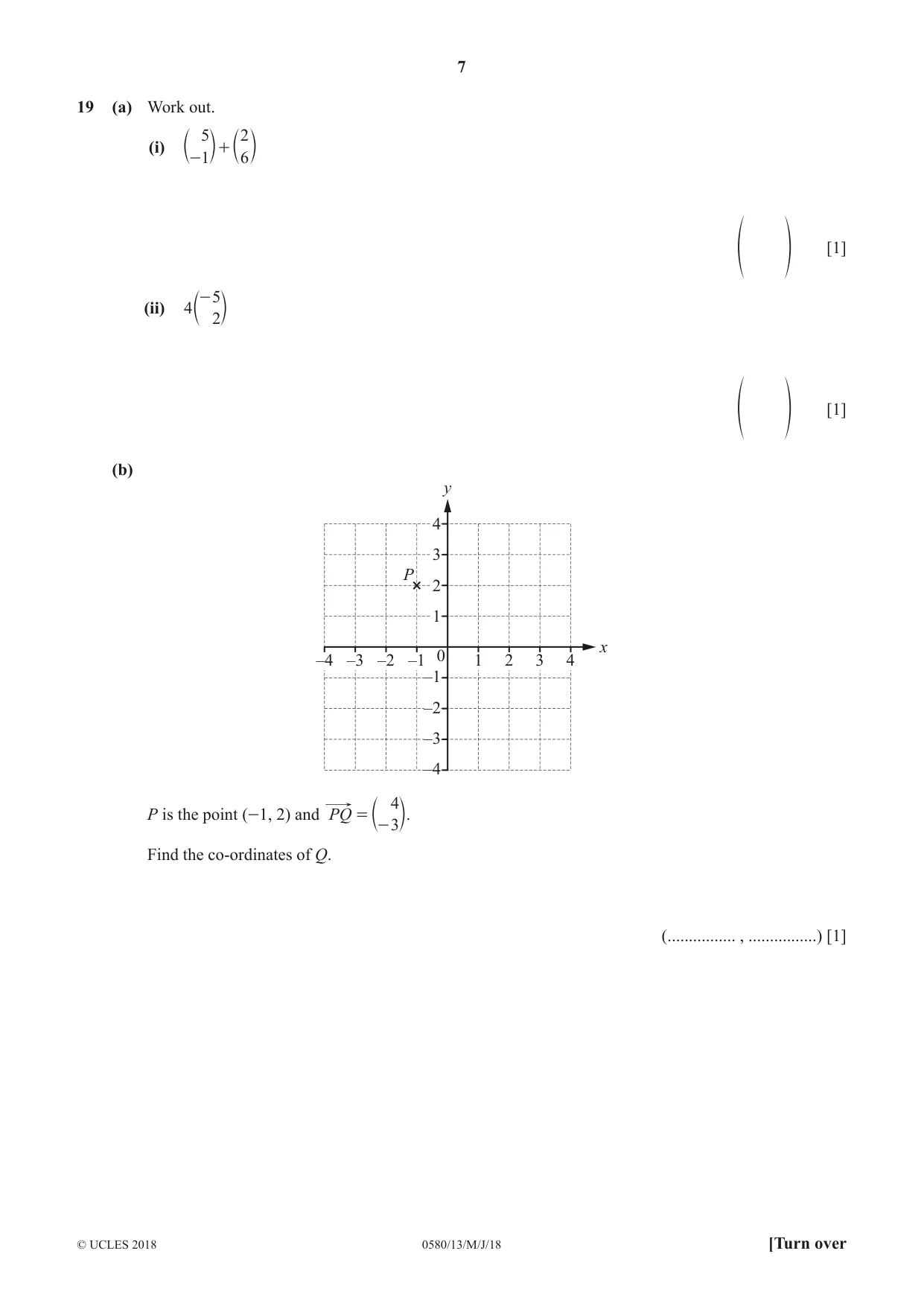 Cambridge IGCSE Mathematics 0580 2018 May/June Paper 1 · Variant 3 question paper, page 7 of 12