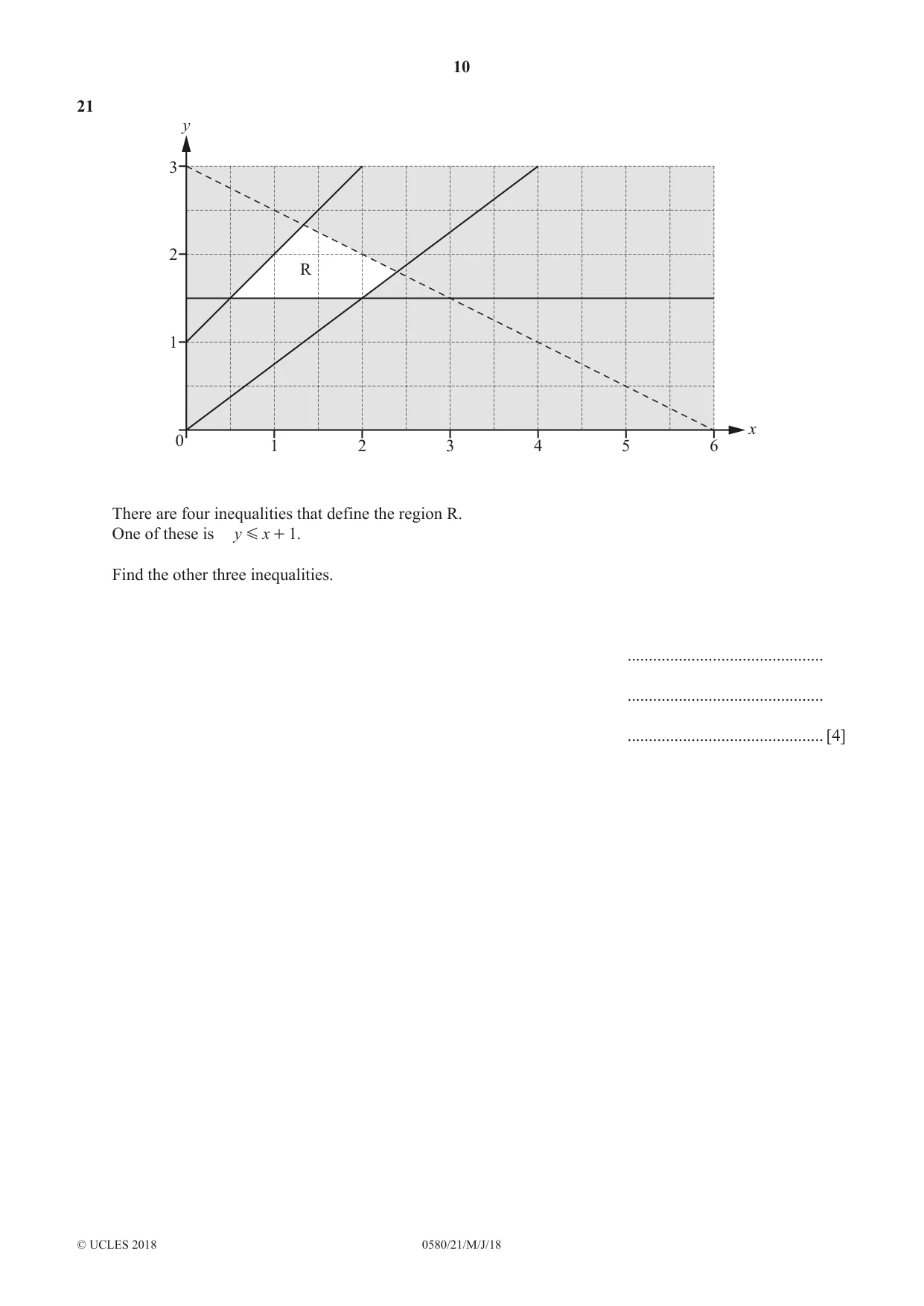 Cambridge IGCSE Mathematics 0580 2018 May/June Paper 2 · Variant 1 question paper, page 10 of 12