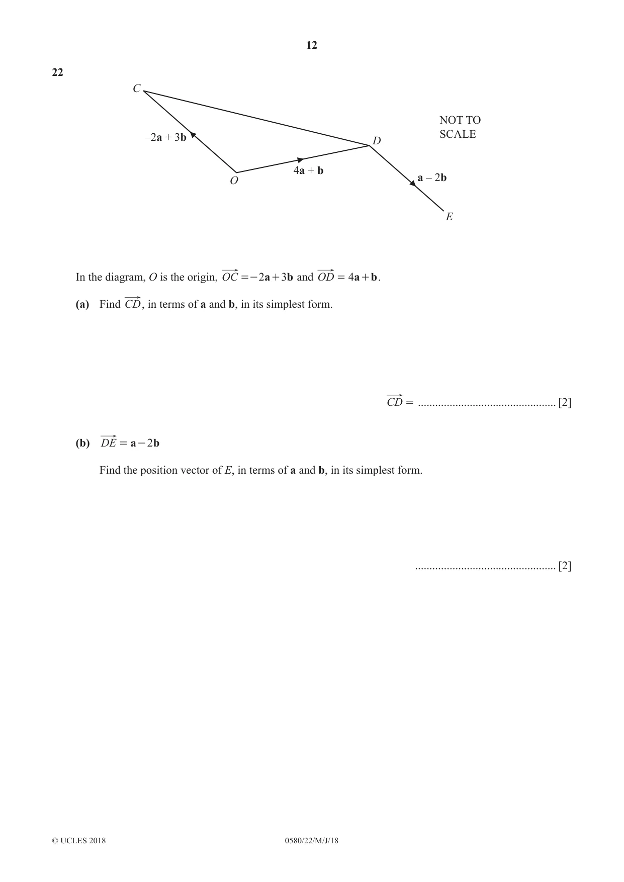 Cambridge IGCSE Mathematics 0580 2018 May/June Paper 2 · Variant 2 question paper, page 12 of 16