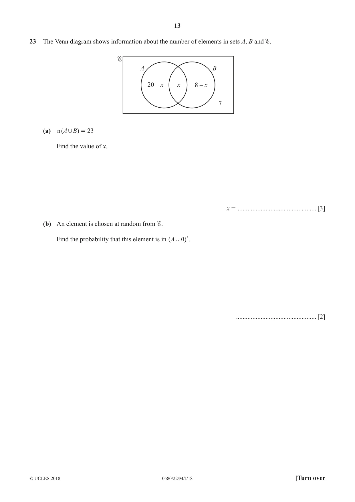 Cambridge IGCSE Mathematics 0580 2018 May/June Paper 2 · Variant 2 question paper, page 13 of 16