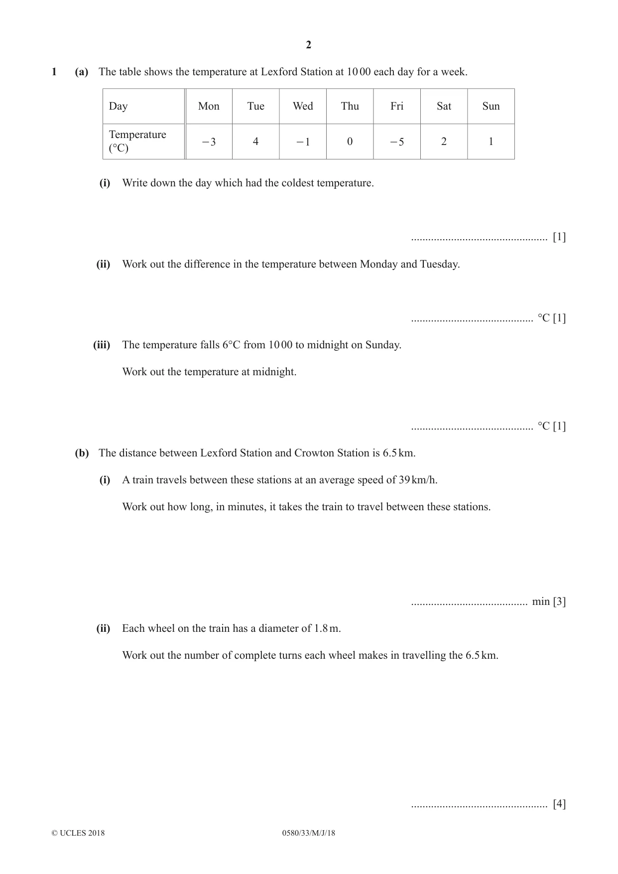 Cambridge IGCSE Mathematics 0580 2018 May/June Paper 3 · Variant 3 question paper, page 2 of 16