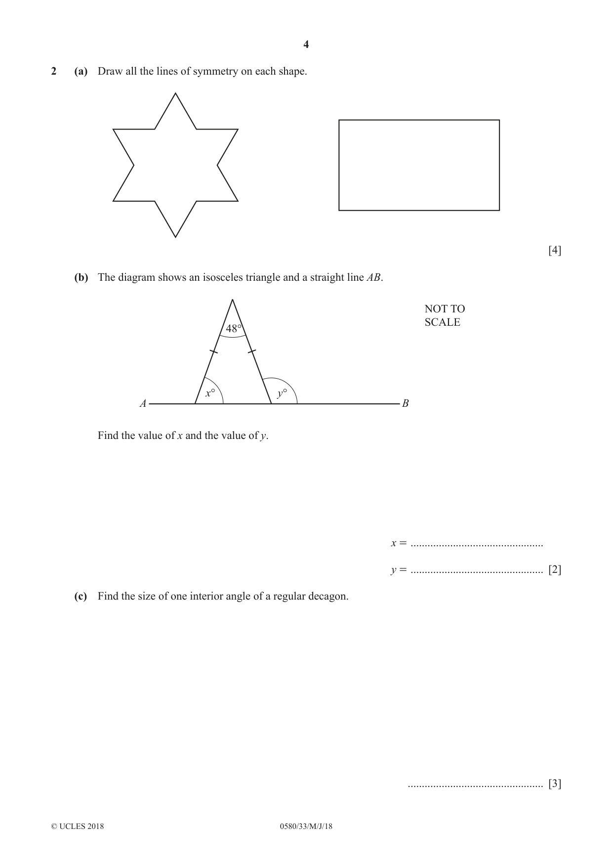 Cambridge IGCSE Mathematics 0580 2018 May/June Paper 3 · Variant 3 question paper, page 4 of 16