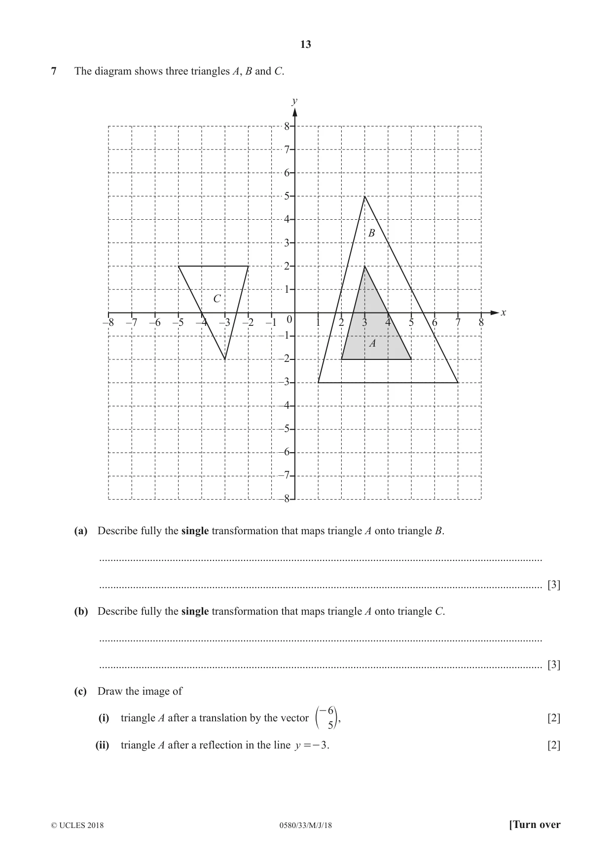 Cambridge IGCSE Mathematics 0580 2018 May/June Paper 3 · Variant 3 question paper, page 13 of 16