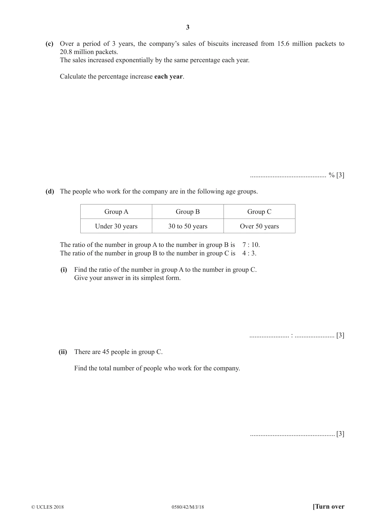Cambridge IGCSE Mathematics 0580 2018 May/June Paper 4 · Variant 2 question paper, page 3 of 16