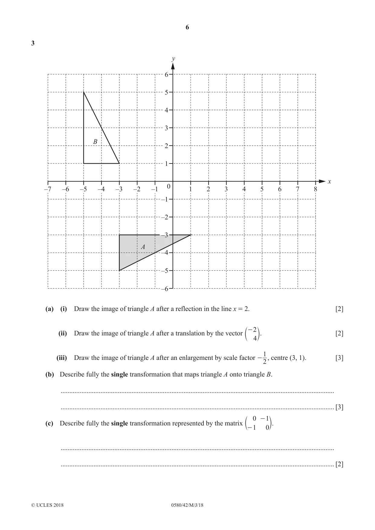 Cambridge IGCSE Mathematics 0580 2018 May/June Paper 4 · Variant 2 question paper, page 6 of 16