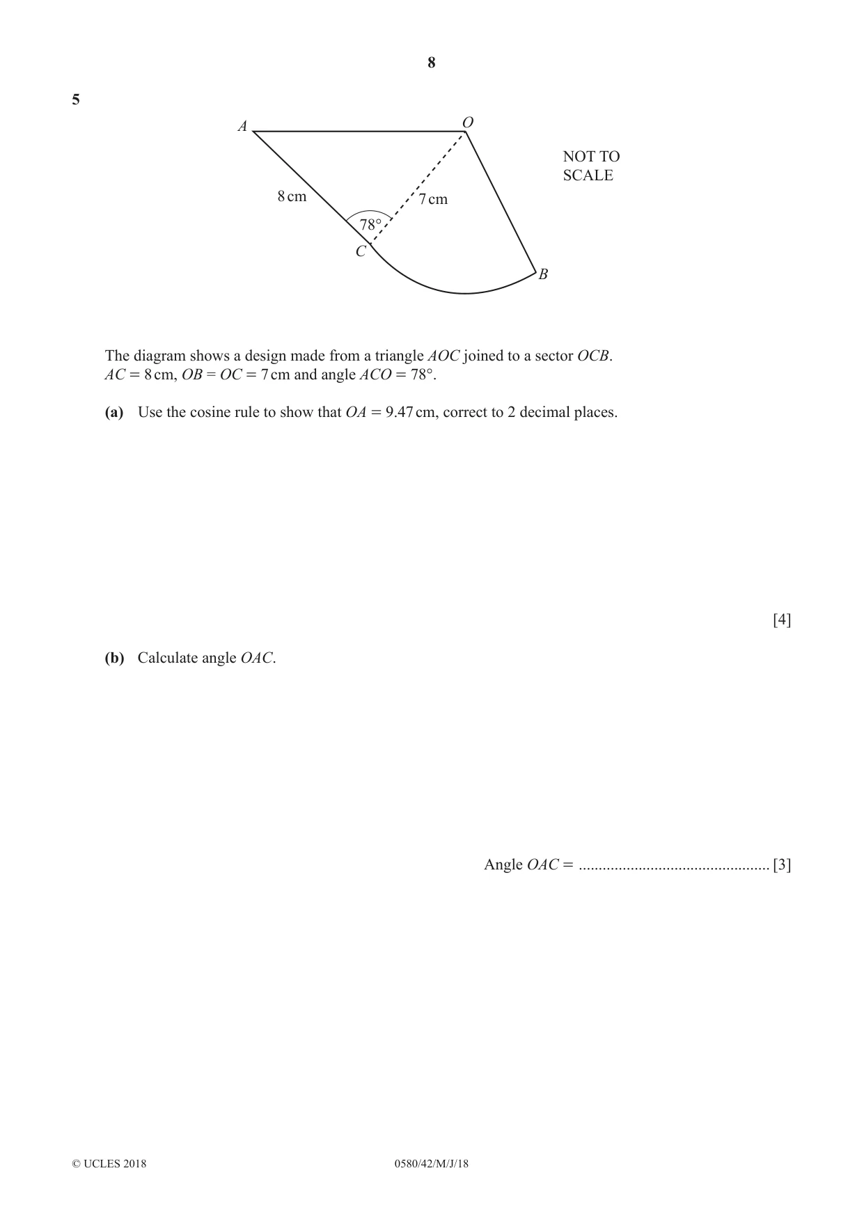 Cambridge IGCSE Mathematics 0580 2018 May/June Paper 4 · Variant 2 question paper, page 8 of 16