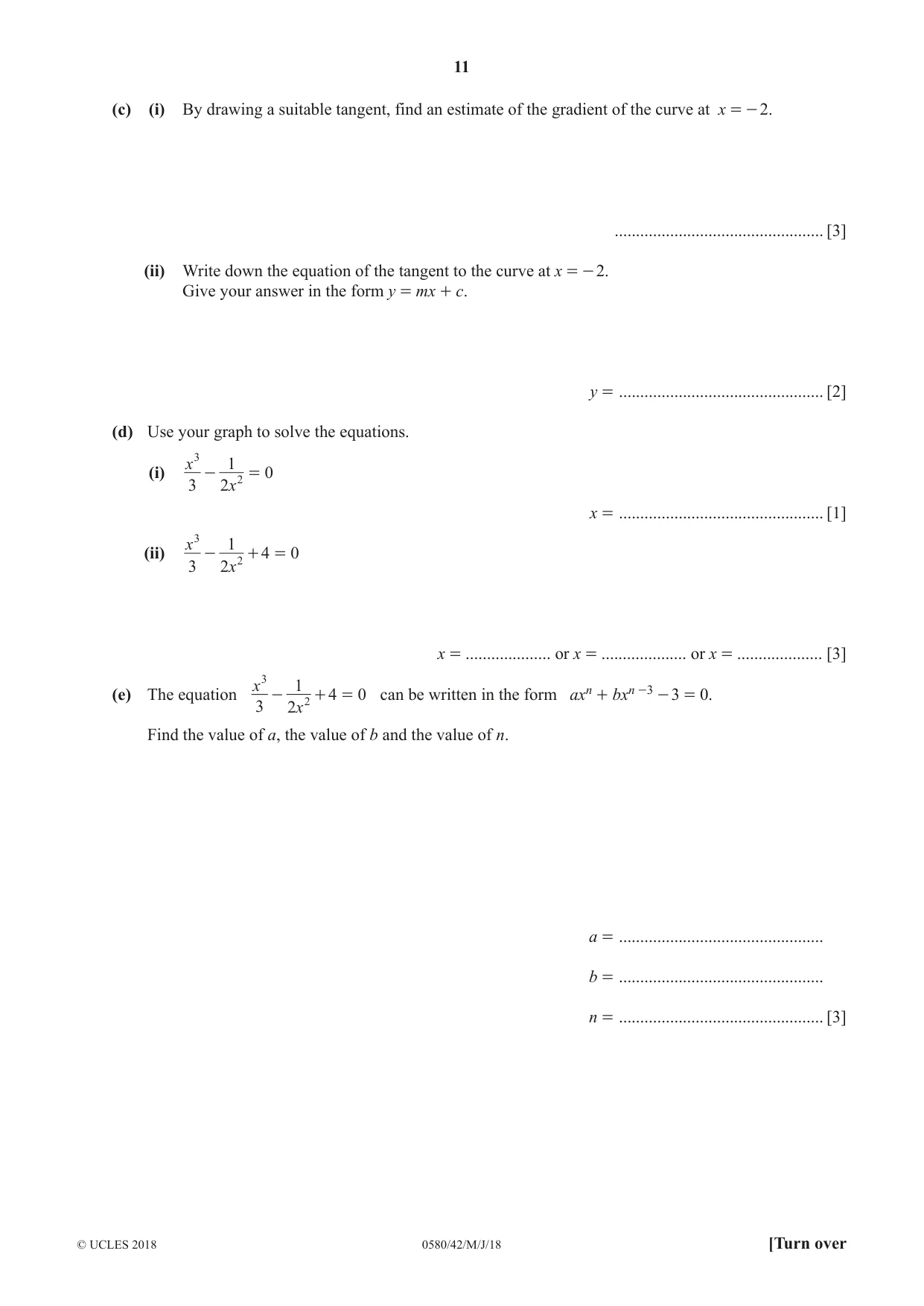 Cambridge IGCSE Mathematics 0580 2018 May/June Paper 4 · Variant 2 question paper, page 11 of 16