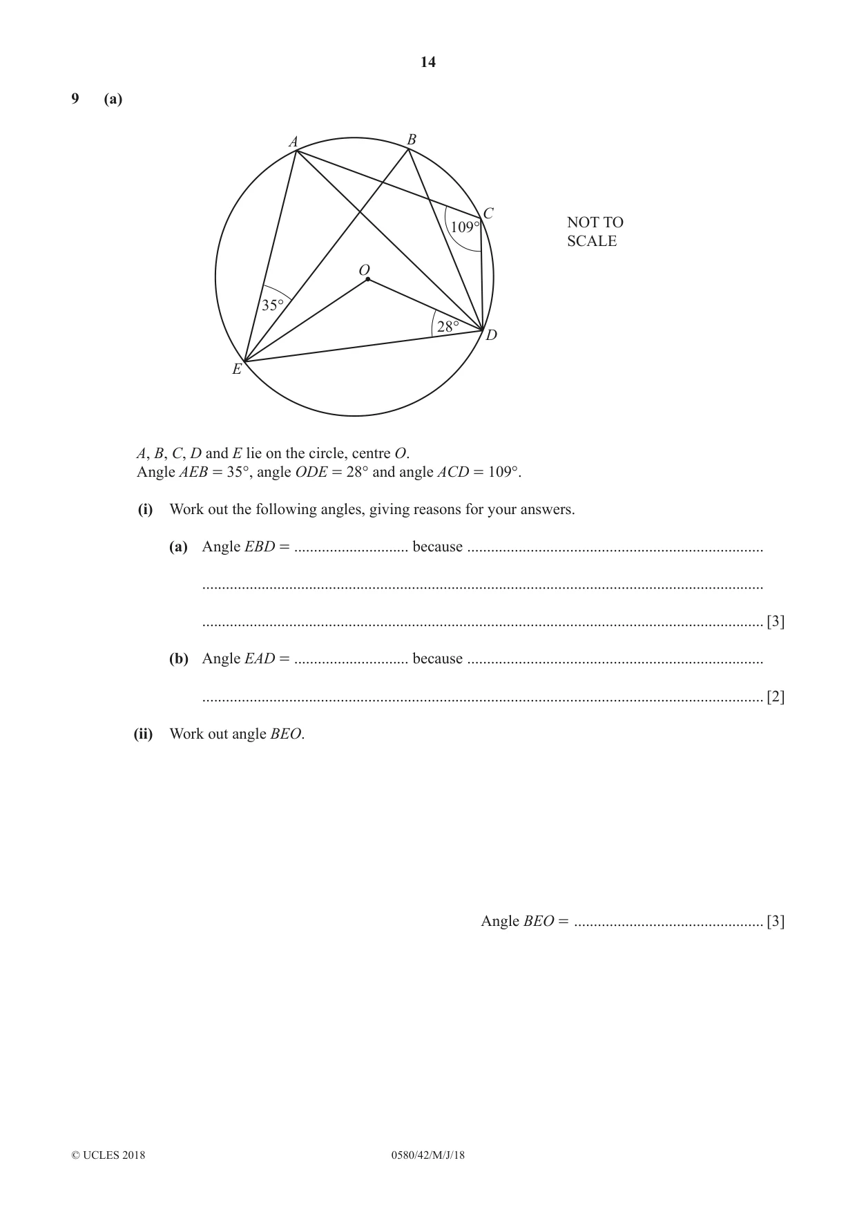Cambridge IGCSE Mathematics 0580 2018 May/June Paper 4 · Variant 2 question paper, page 14 of 16