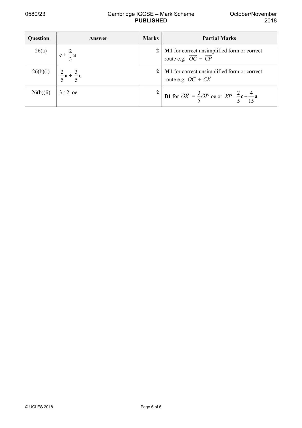 Mark scheme, page 6 of 6