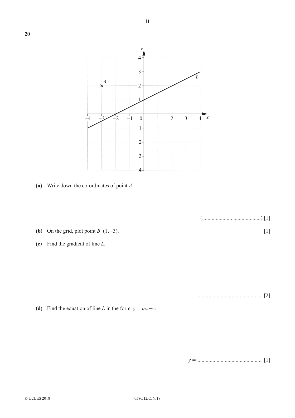 Cambridge IGCSE Mathematics 0580 2018 Oct/Nov Paper 1 · Variant 2 question paper, page 11 of 12