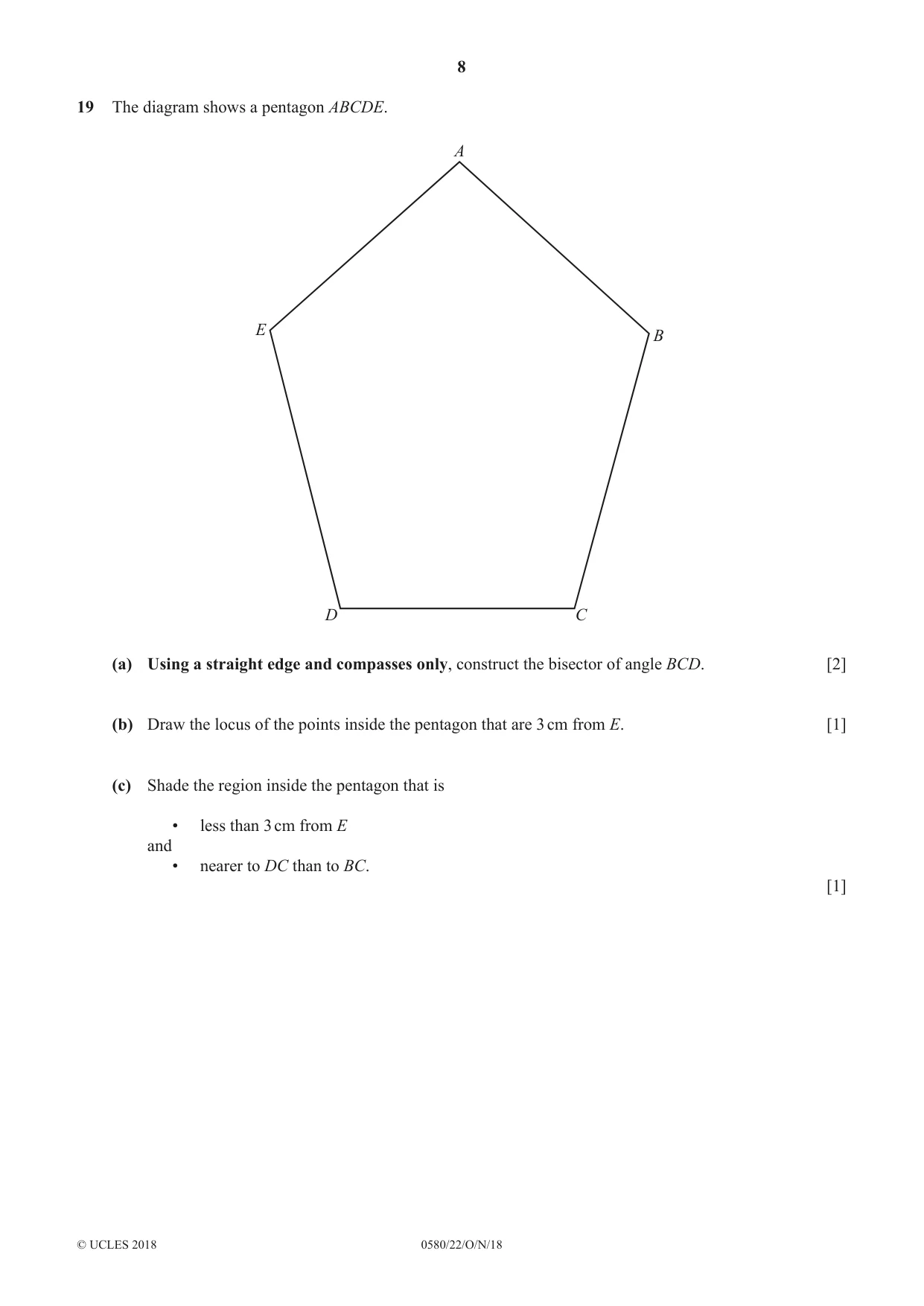 Cambridge IGCSE Mathematics 0580 2018 Oct/Nov Paper 2 · Variant 2 question paper, page 8 of 12