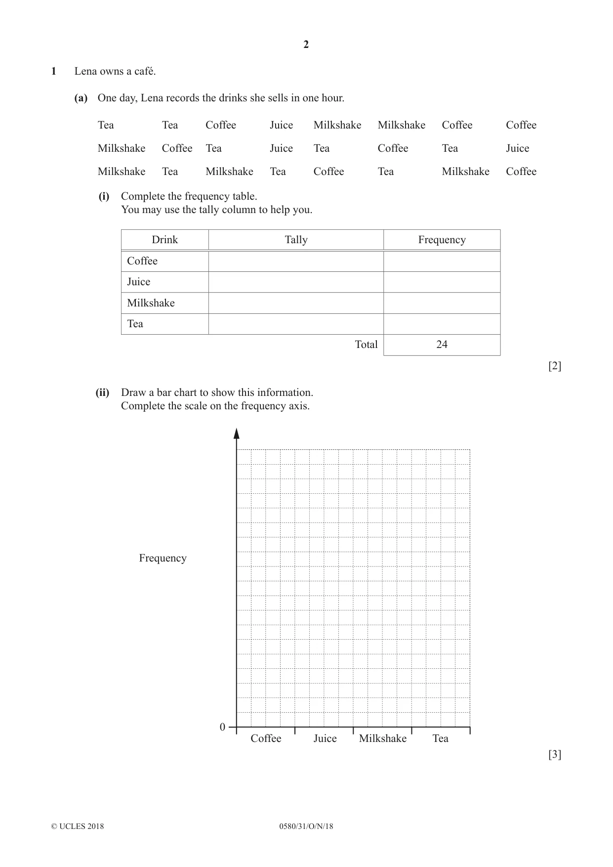 Cambridge IGCSE Mathematics 0580 2018 Oct/Nov Paper 3 · Variant 1 question paper, page 2 of 16