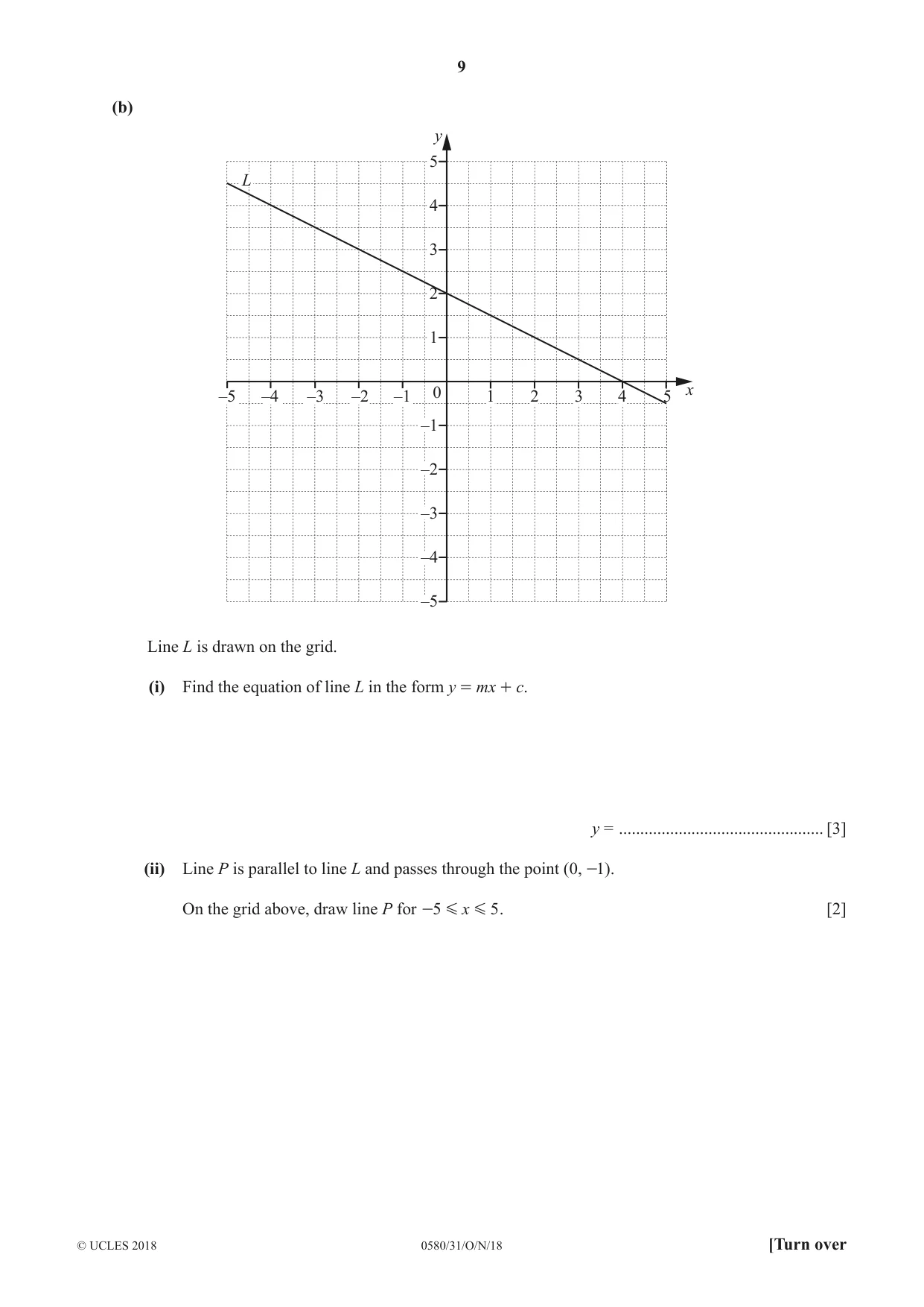 Cambridge IGCSE Mathematics 0580 2018 Oct/Nov Paper 3 · Variant 1 question paper, page 9 of 16