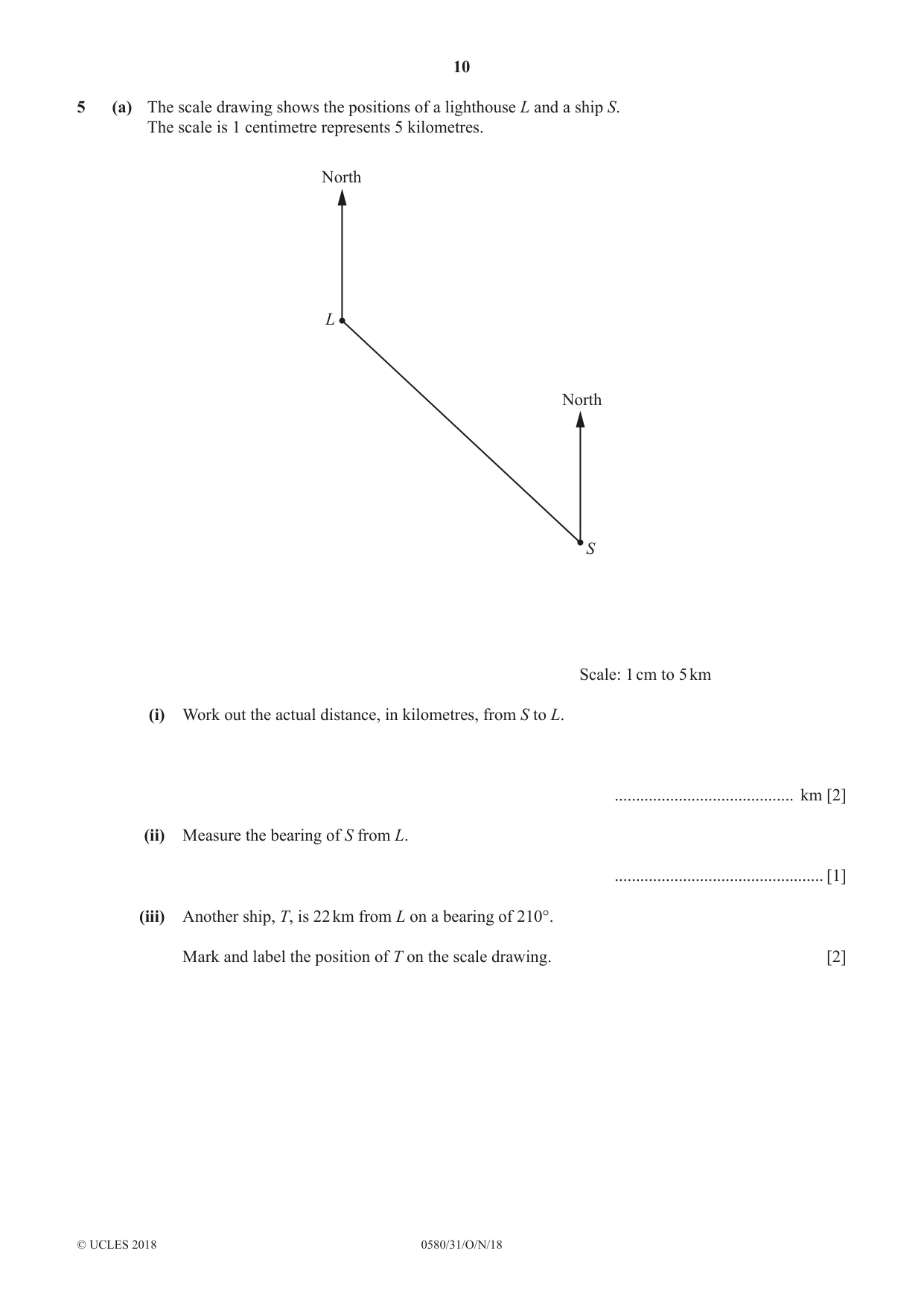 Cambridge IGCSE Mathematics 0580 2018 Oct/Nov Paper 3 · Variant 1 question paper, page 10 of 16