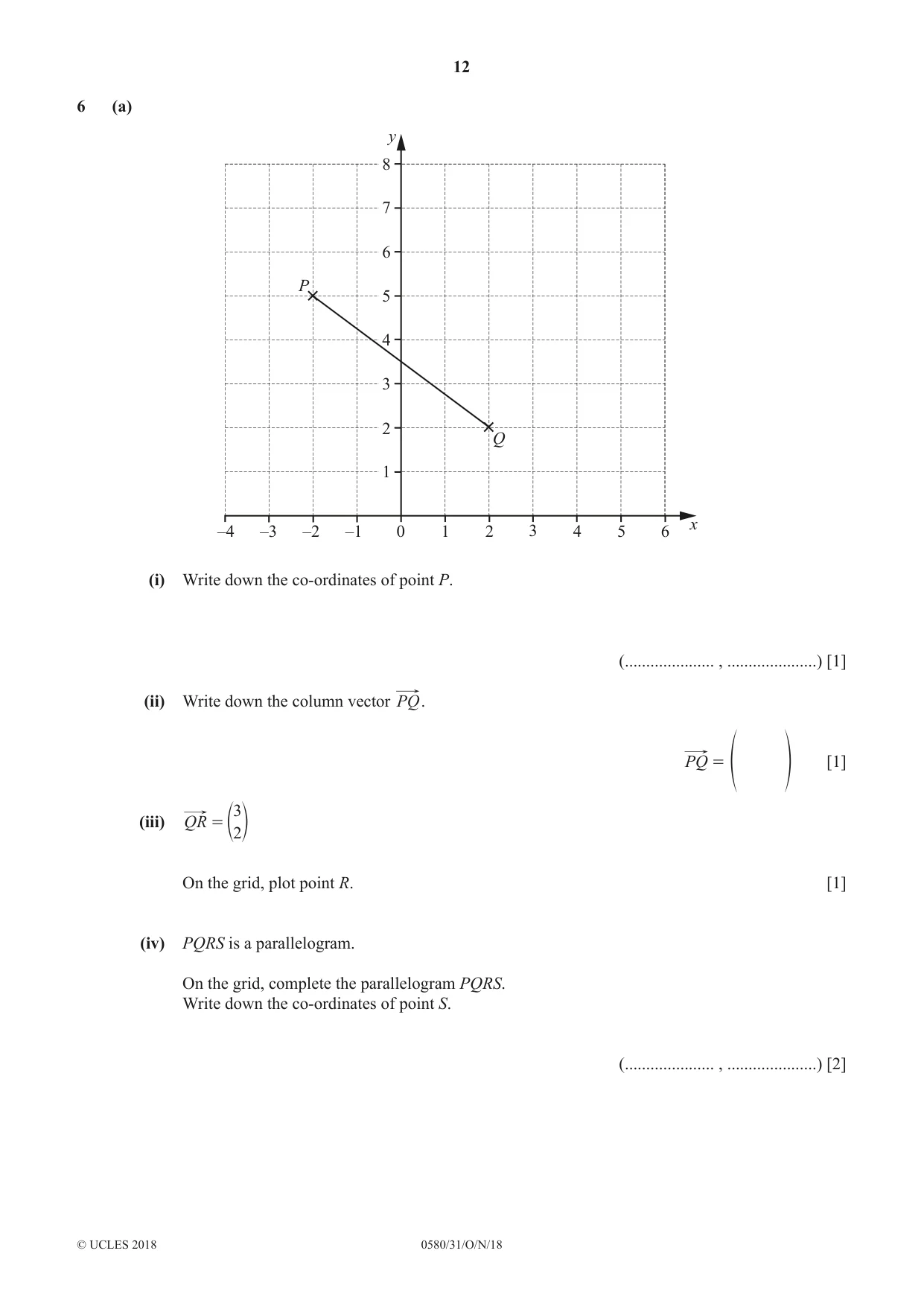 Cambridge IGCSE Mathematics 0580 2018 Oct/Nov Paper 3 · Variant 1 question paper, page 12 of 16