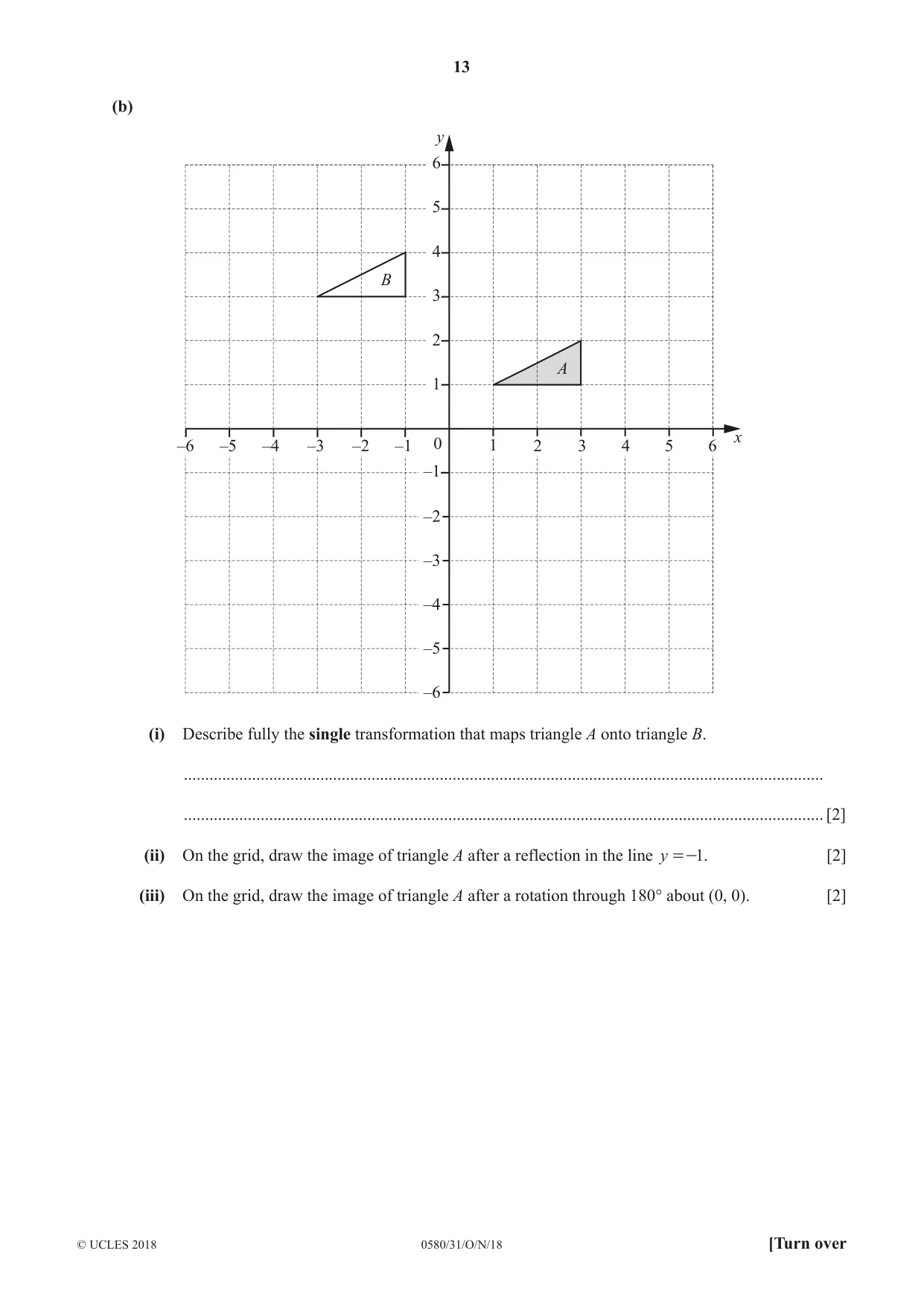 Cambridge IGCSE Mathematics 0580 2018 Oct/Nov Paper 3 · Variant 1 question paper, page 13 of 16