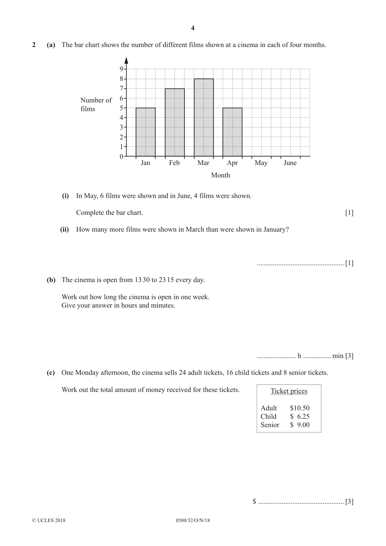 Cambridge IGCSE Mathematics 0580 2018 Oct/Nov Paper 3 · Variant 2 question paper, page 4 of 16